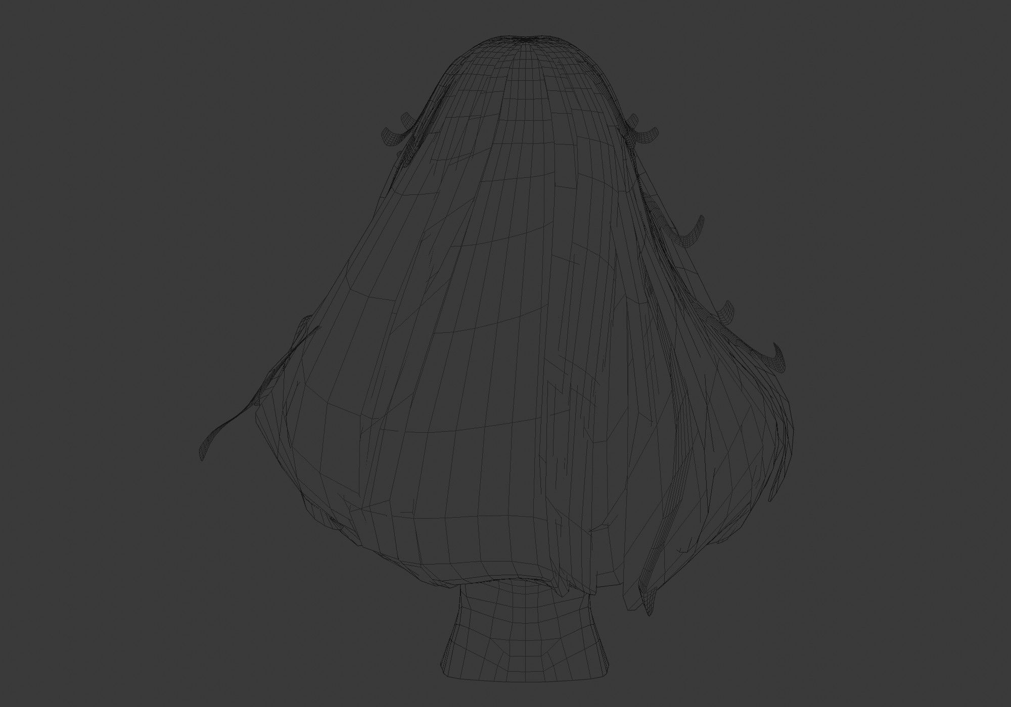 Long Female Hairstyle 3D model_9