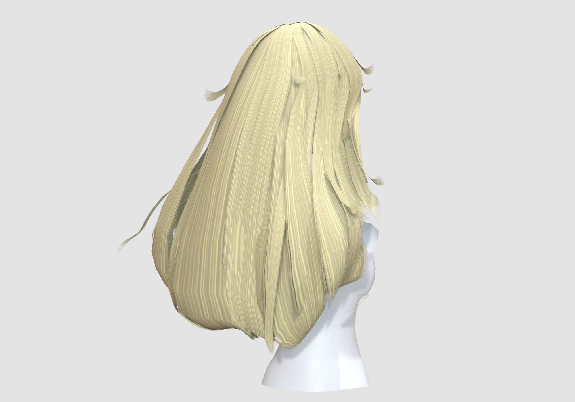 Long Female Hairstyle 3D model_3