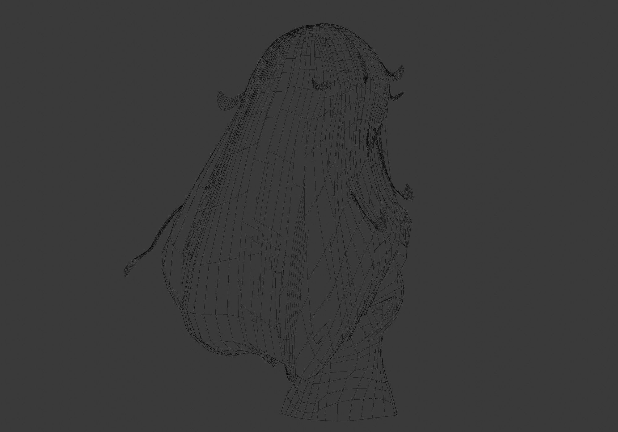 Long Female Hairstyle 3D model_8
