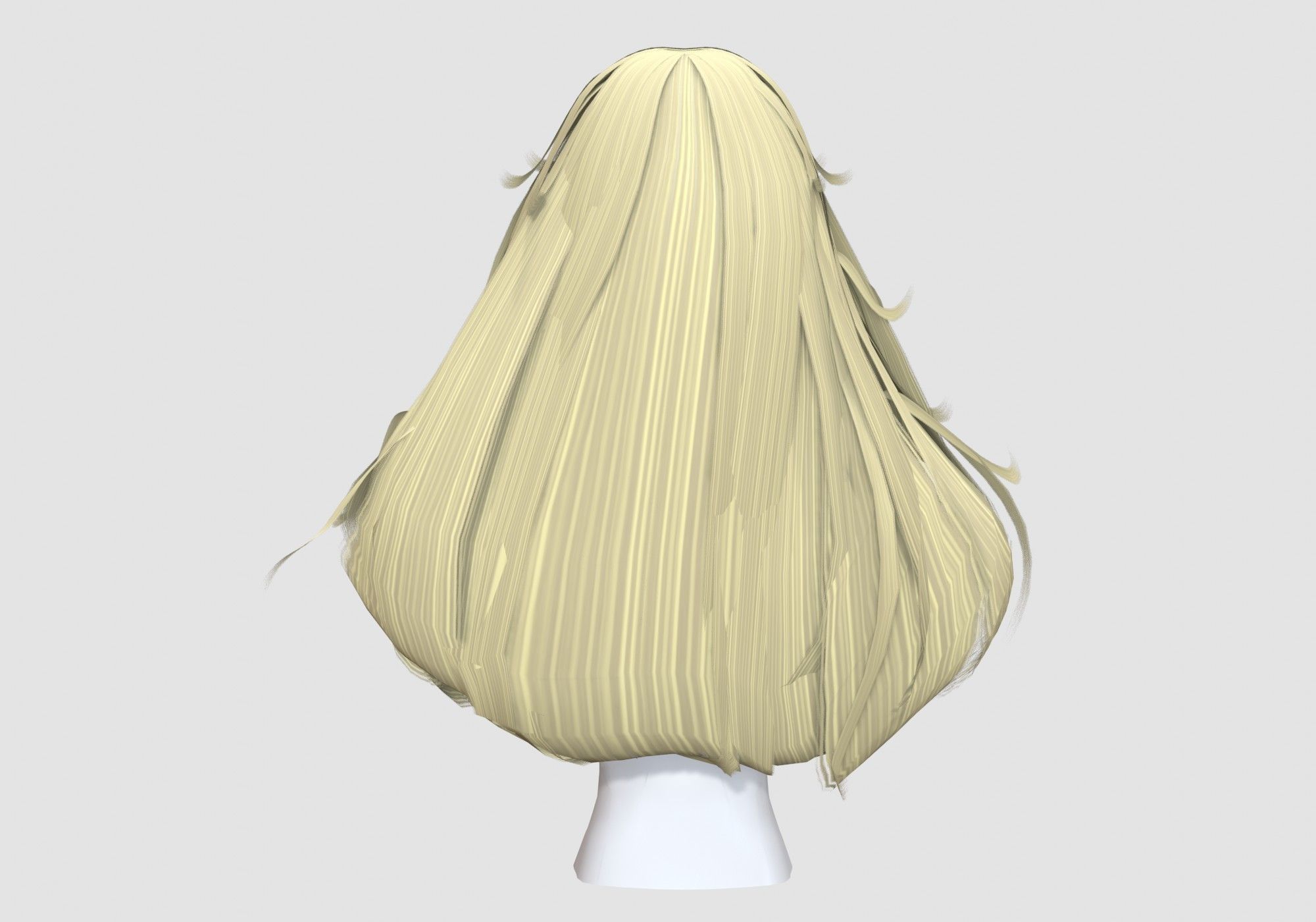 Long Female Hairstyle 3D model_4