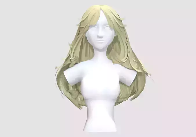 Long Female Hairstyle 3D model Long Female Hairstyle 3D model