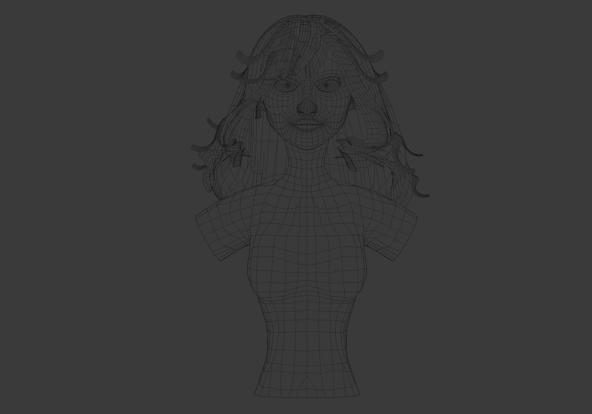 Long Blond Hairstyle 3D model_5