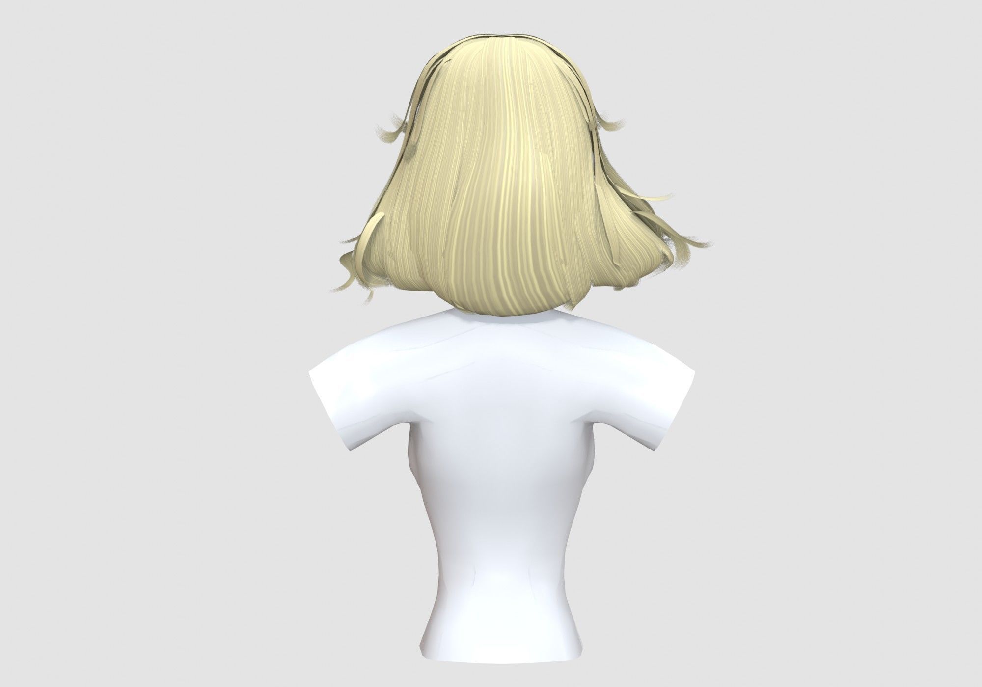 Female Pretty Hairstyle  3D model_4