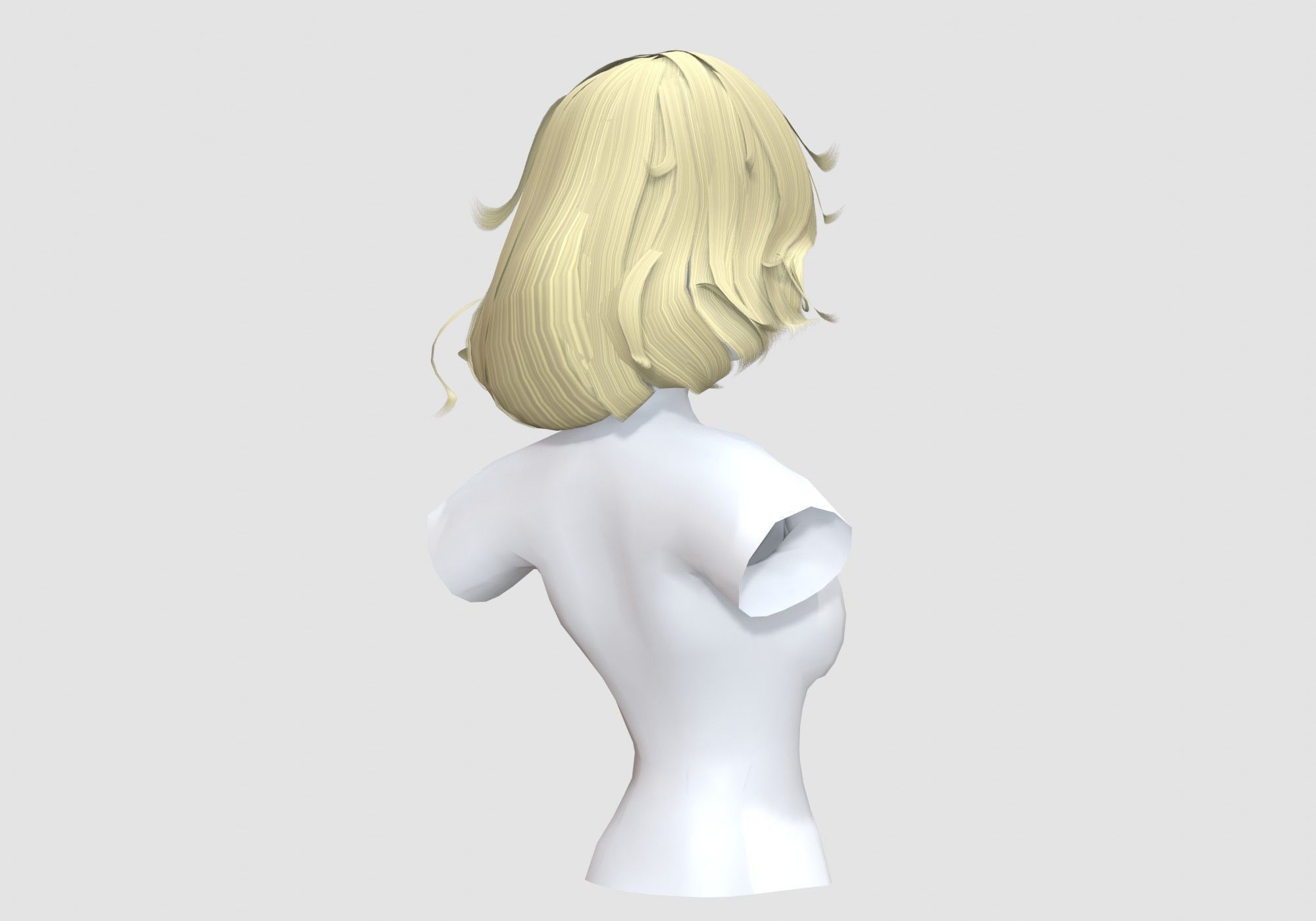 Female Pretty Hairstyle  3D model_3