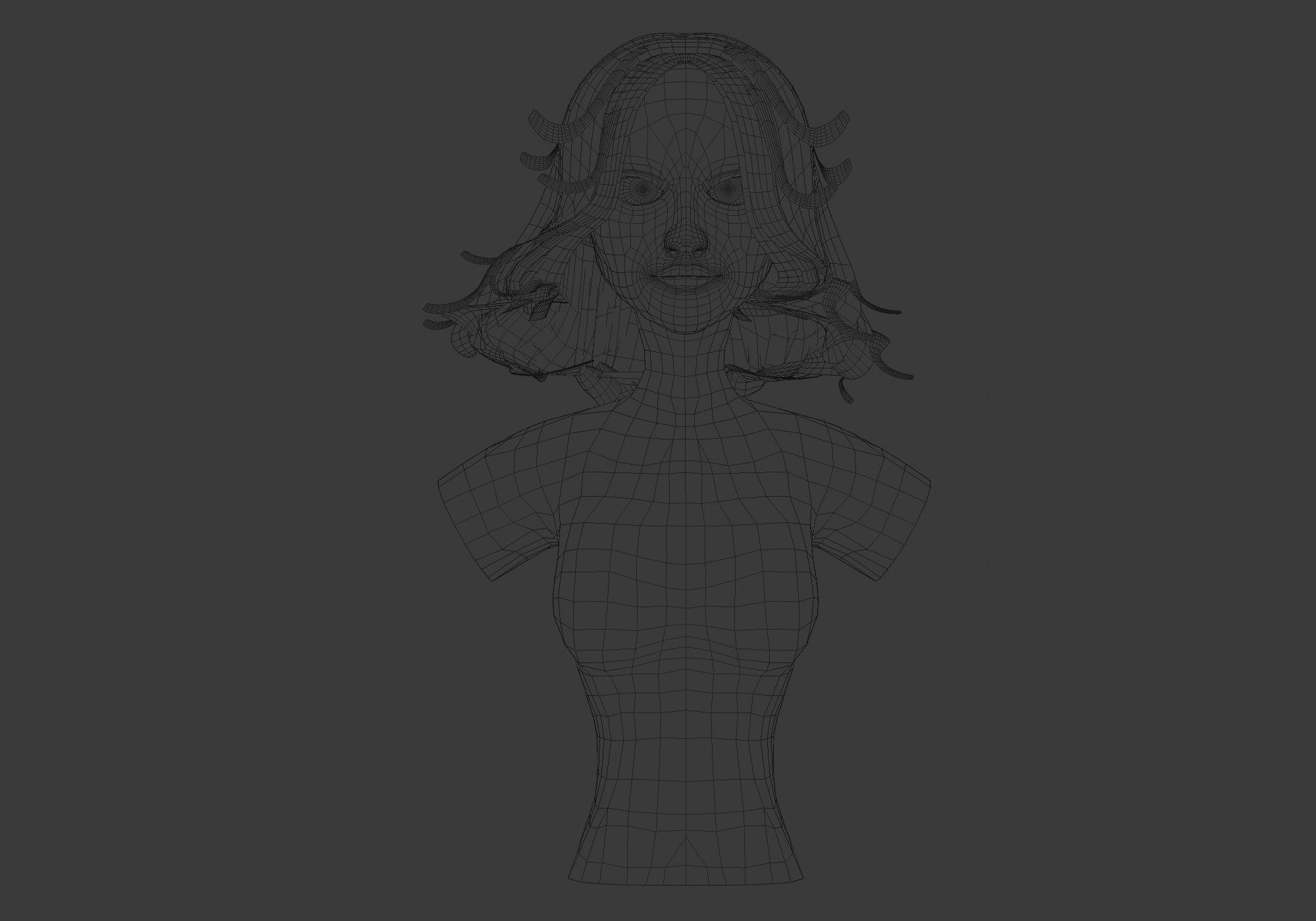 Female Pretty Hairstyle  3D model_5