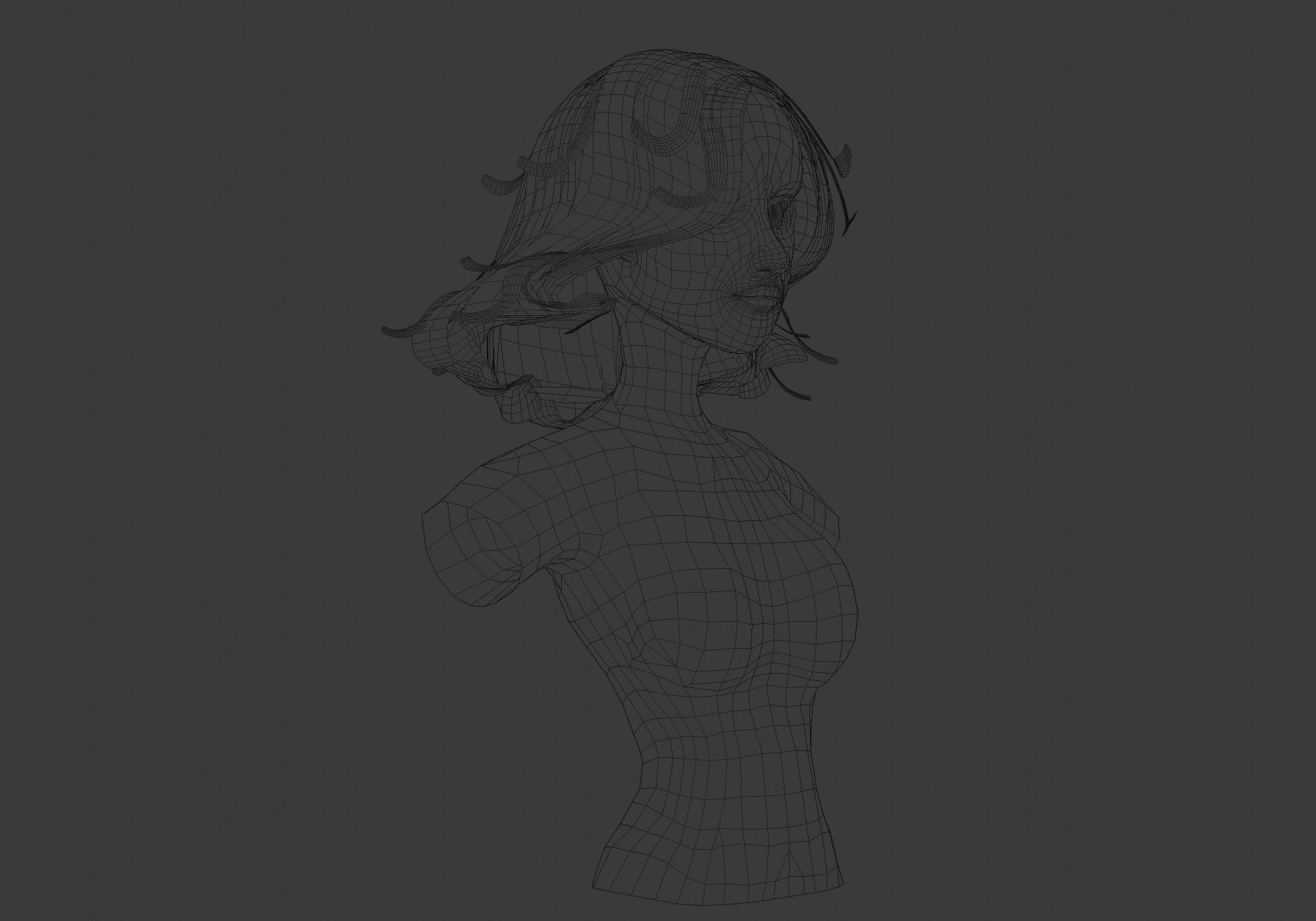 Female Pretty Hairstyle  3D model_6