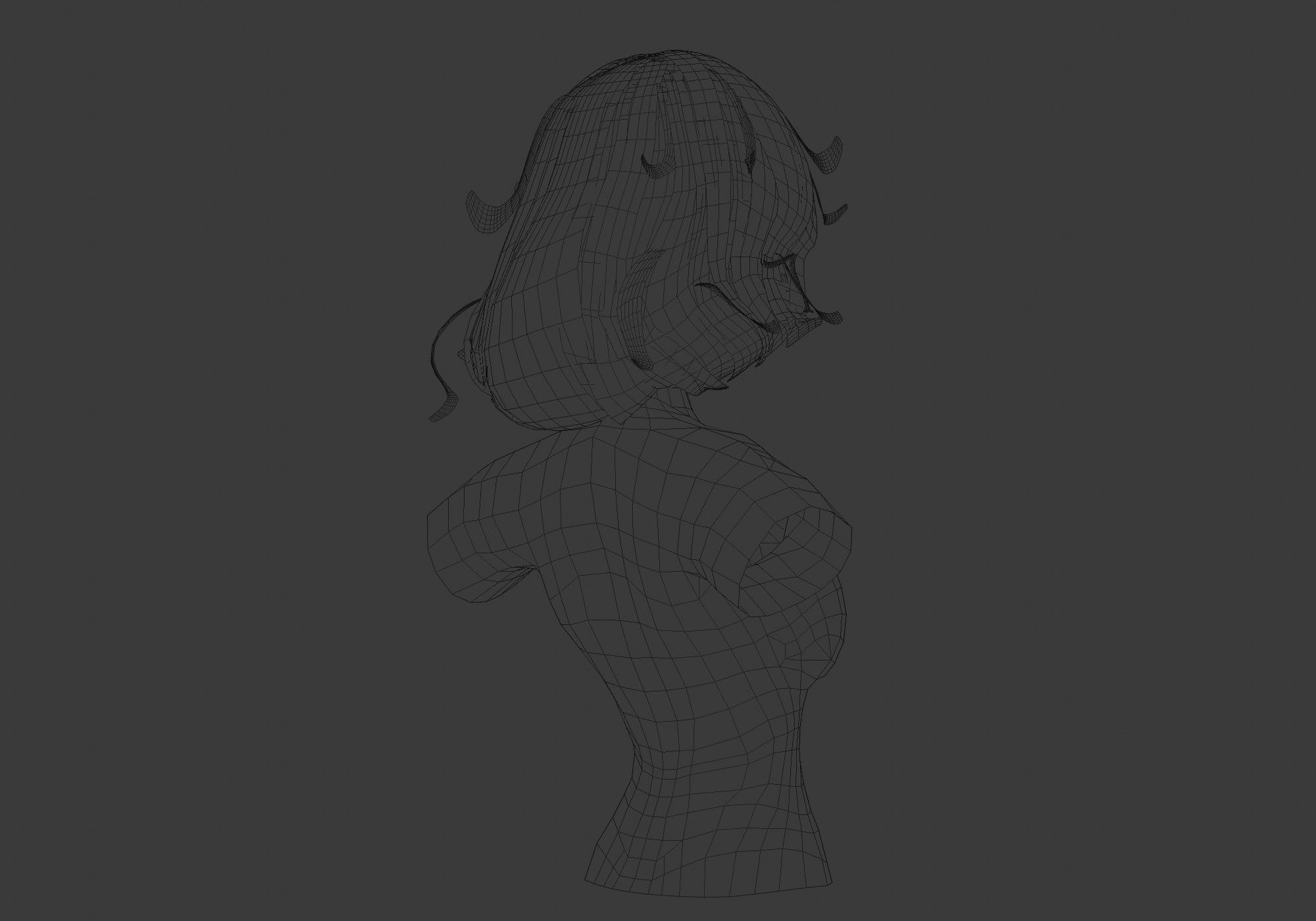 Female Pretty Hairstyle  3D model_8