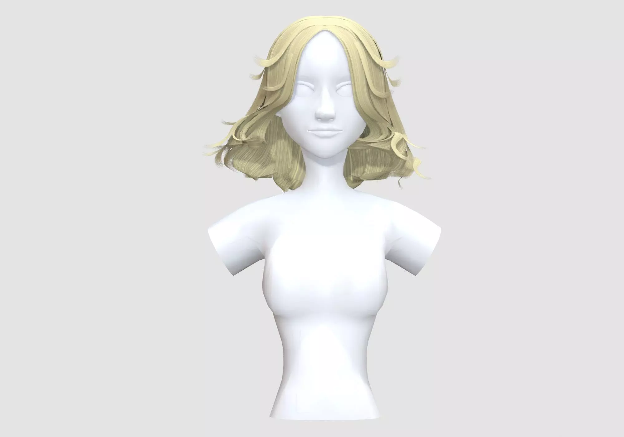 Female Pretty Hairstyle  3D model_0
