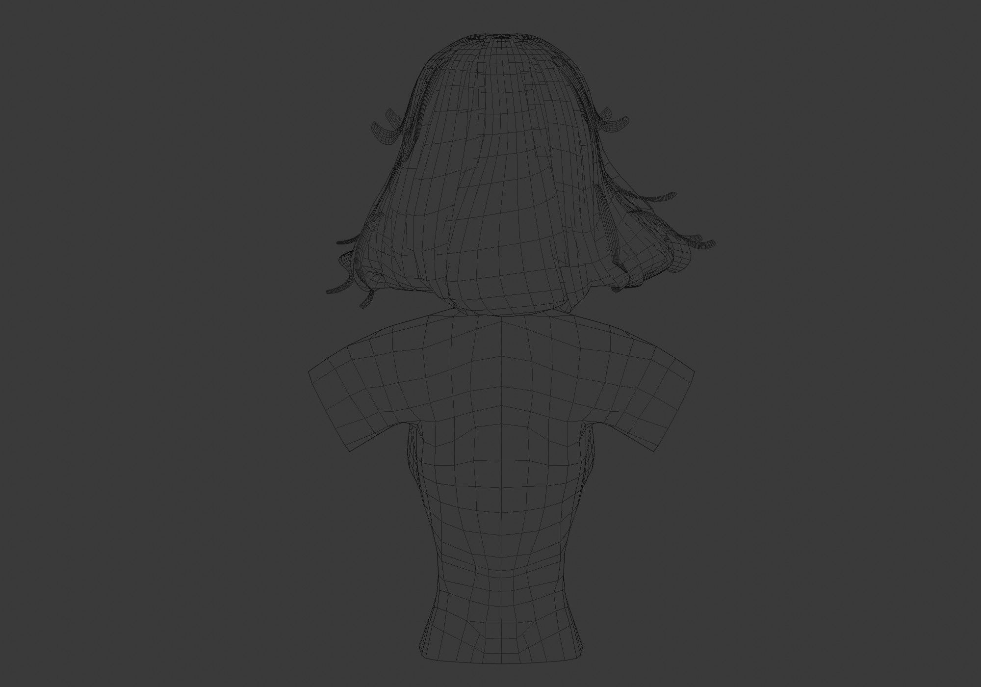 Female Pretty Hairstyle  3D model_9