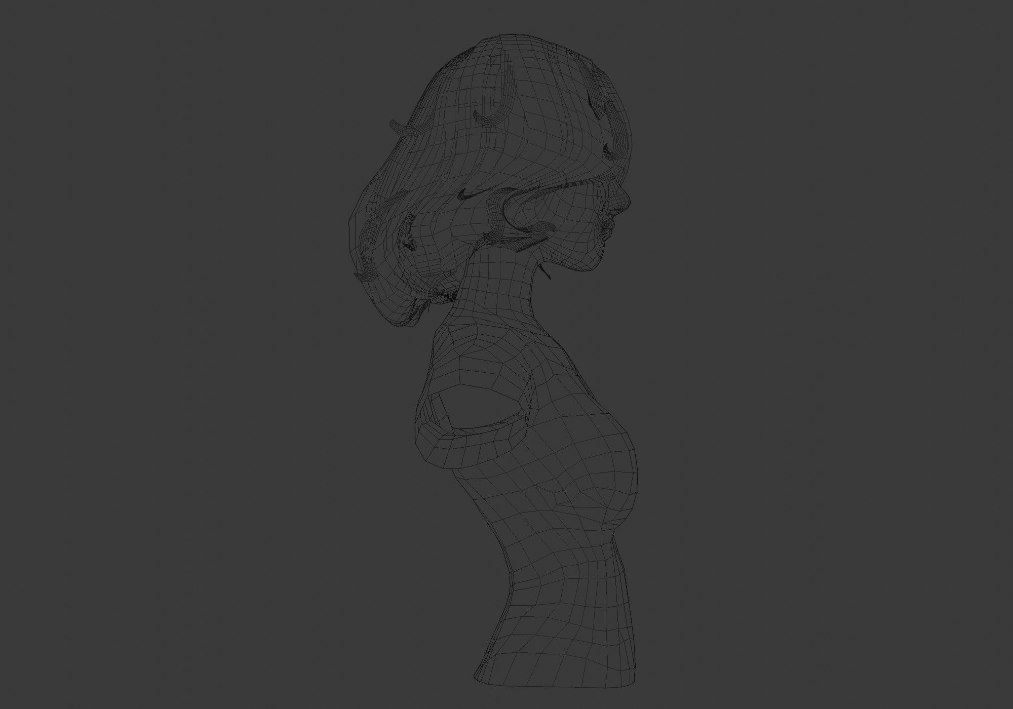 Female Pretty Hairstyle  3D model_7