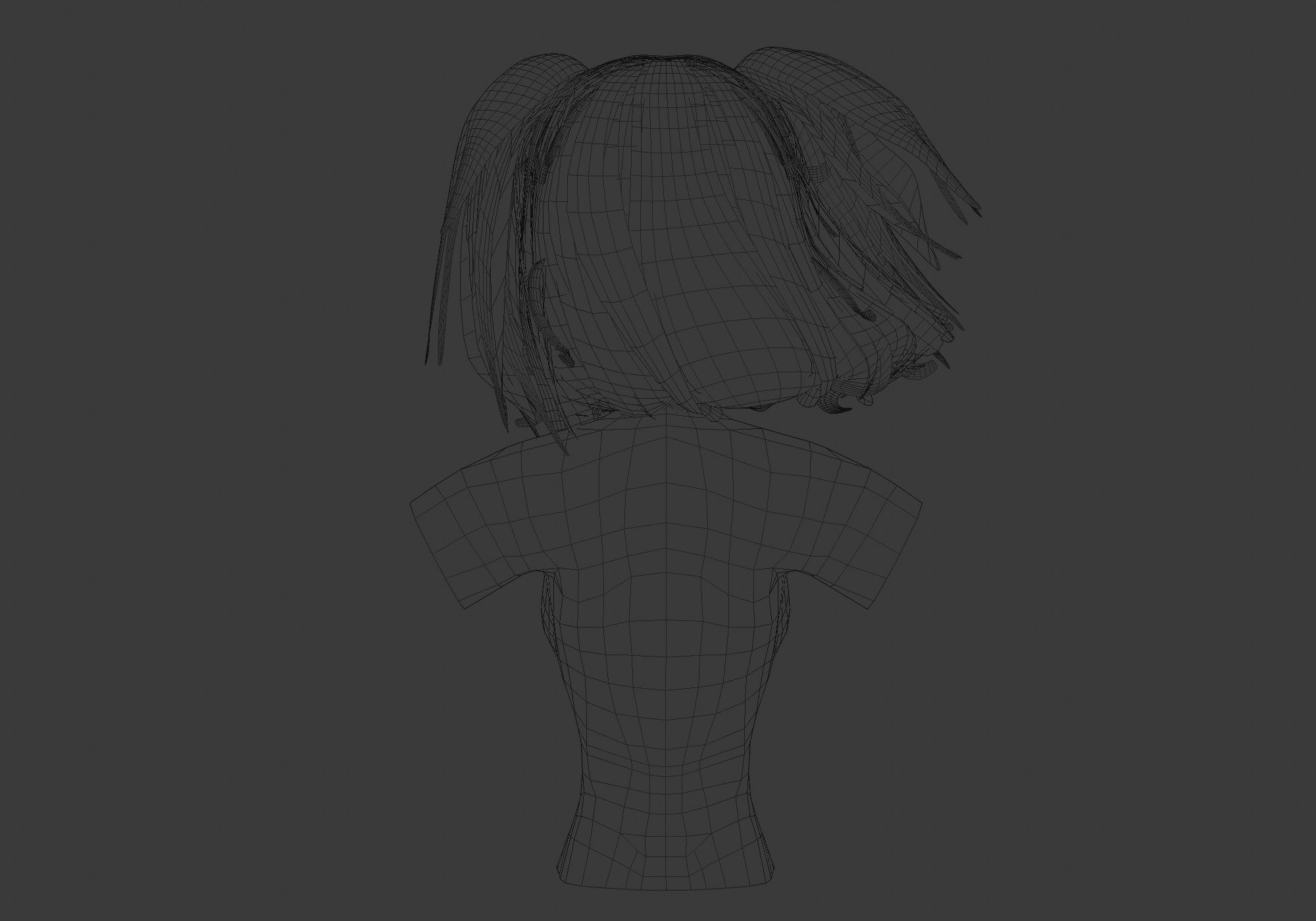 Female Cute Hairstyle 3D model_9