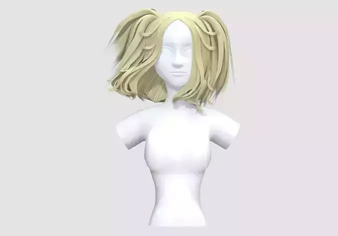 Female Cute Hairstyle 3D model Female Cute Hairstyle 3D model