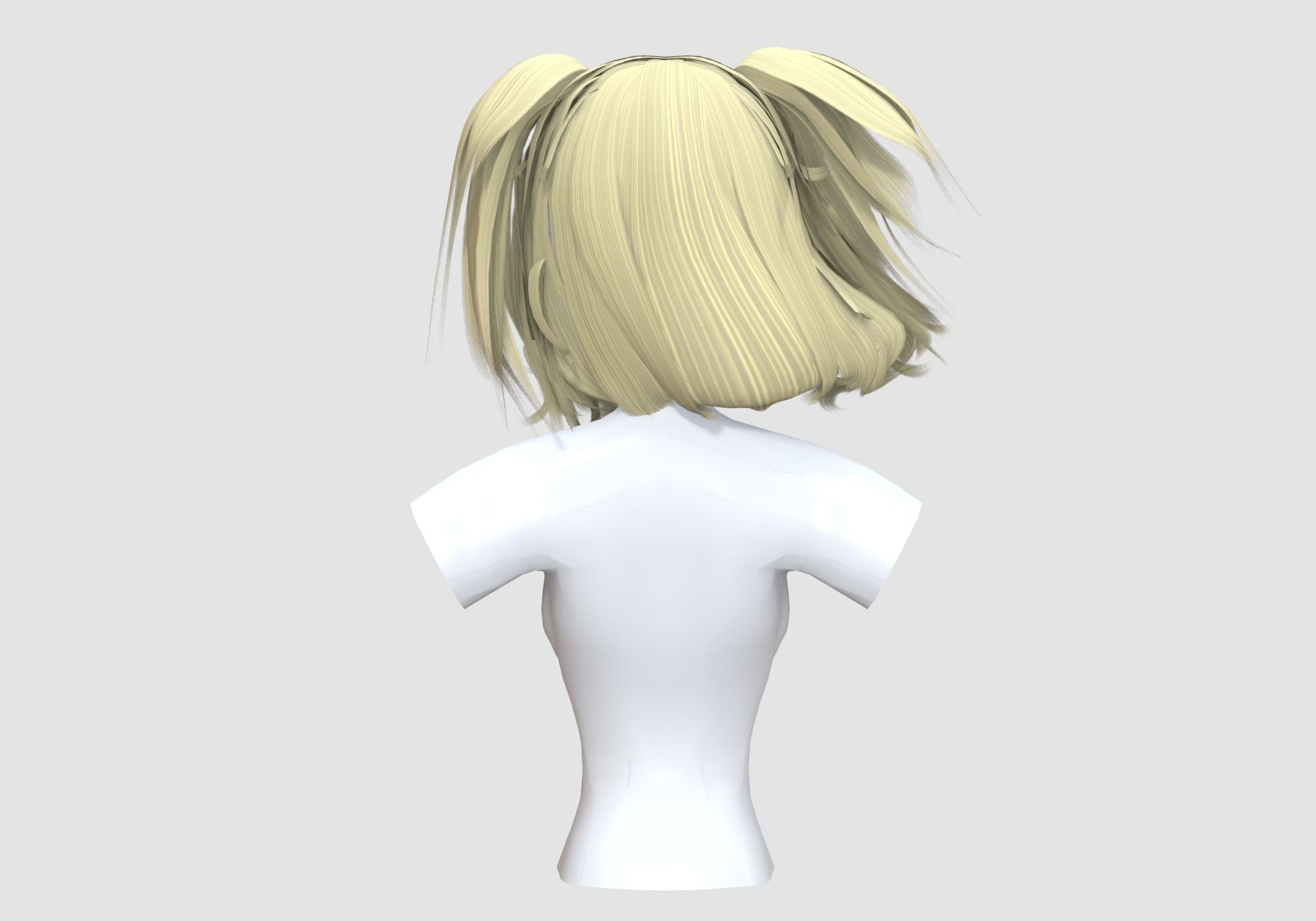 Female Cute Hairstyle 3D model_4