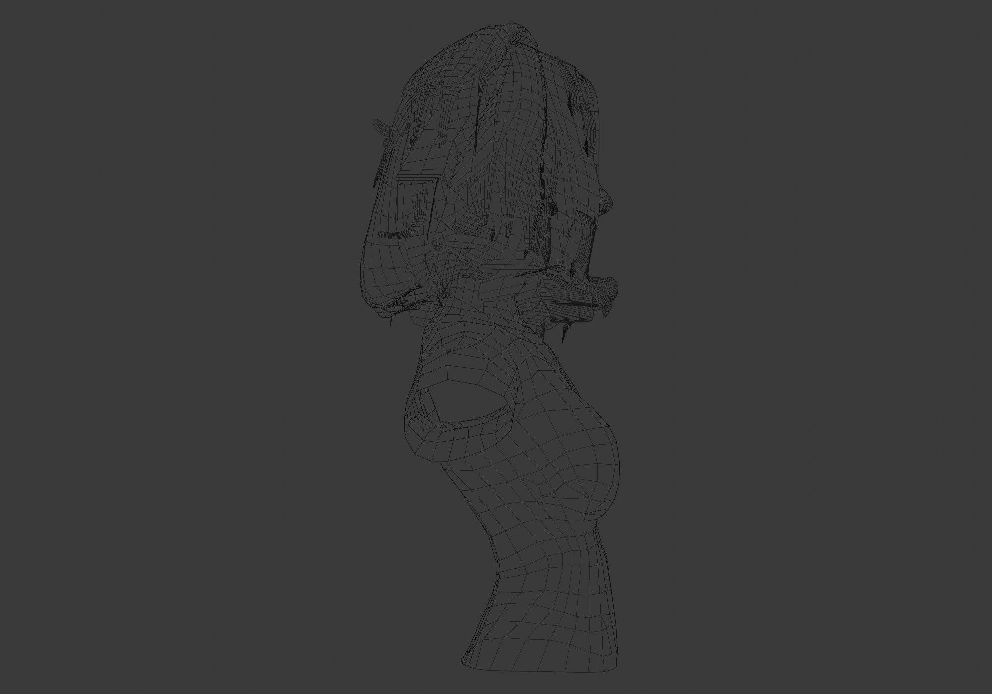 Female Cute Hairstyle 3D model_7