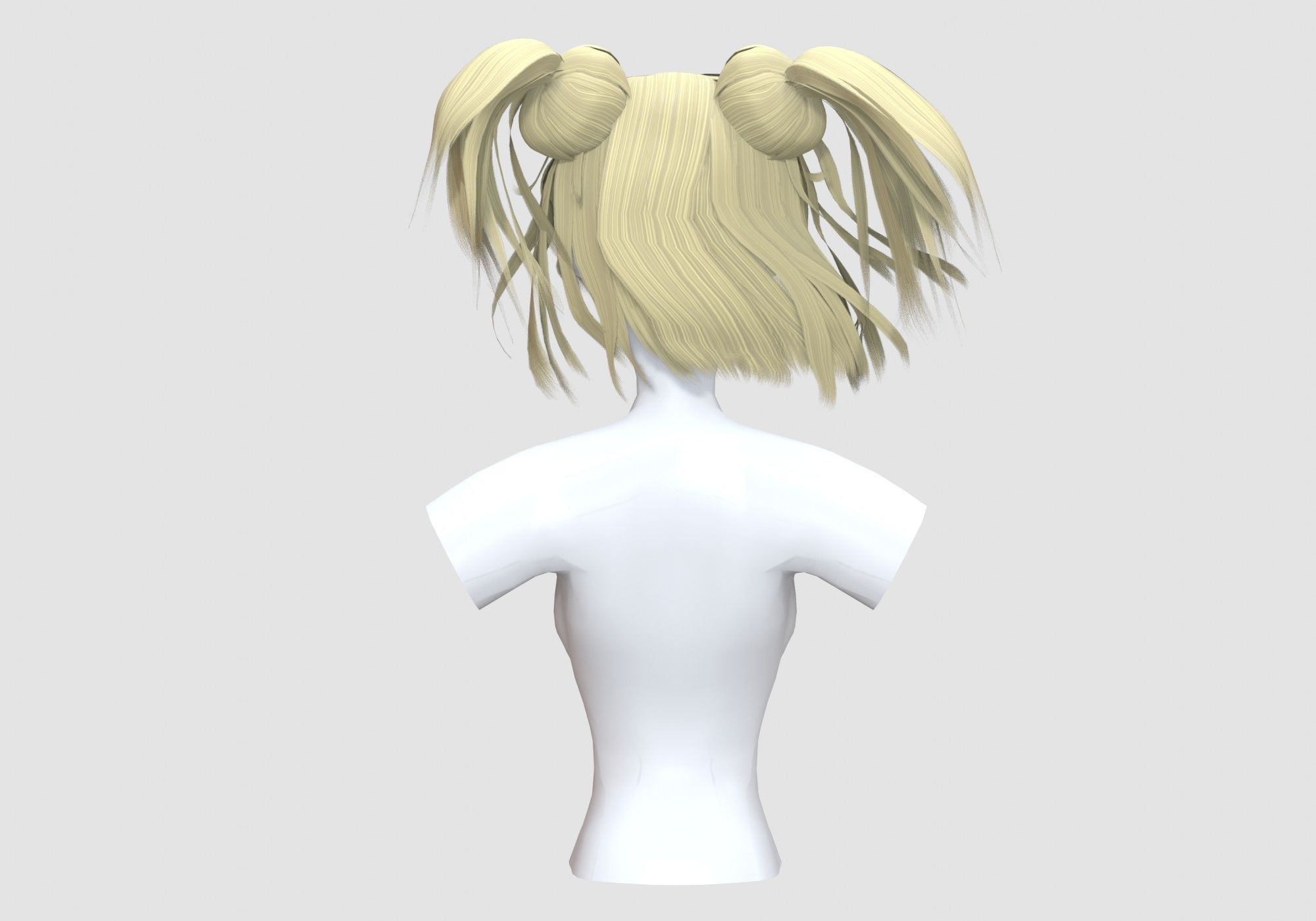 Cute Female Hairstyle 3D model_4