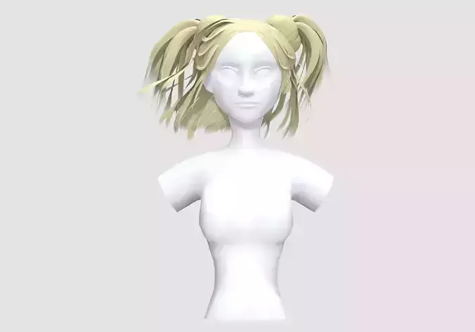 Cute Female Hairstyle 3D model Cute Female Hairstyle 3D model