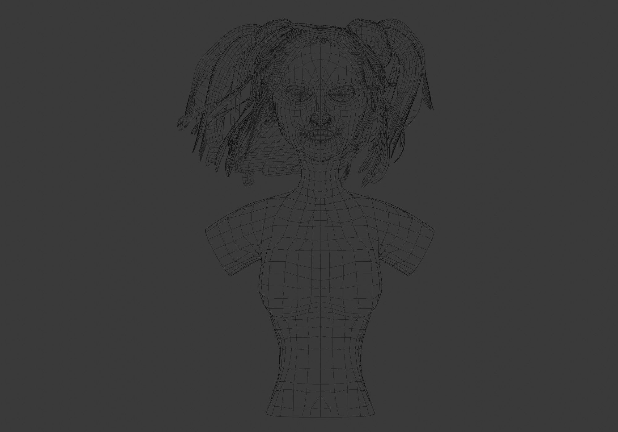 Cute Female Hairstyle 3D model_5