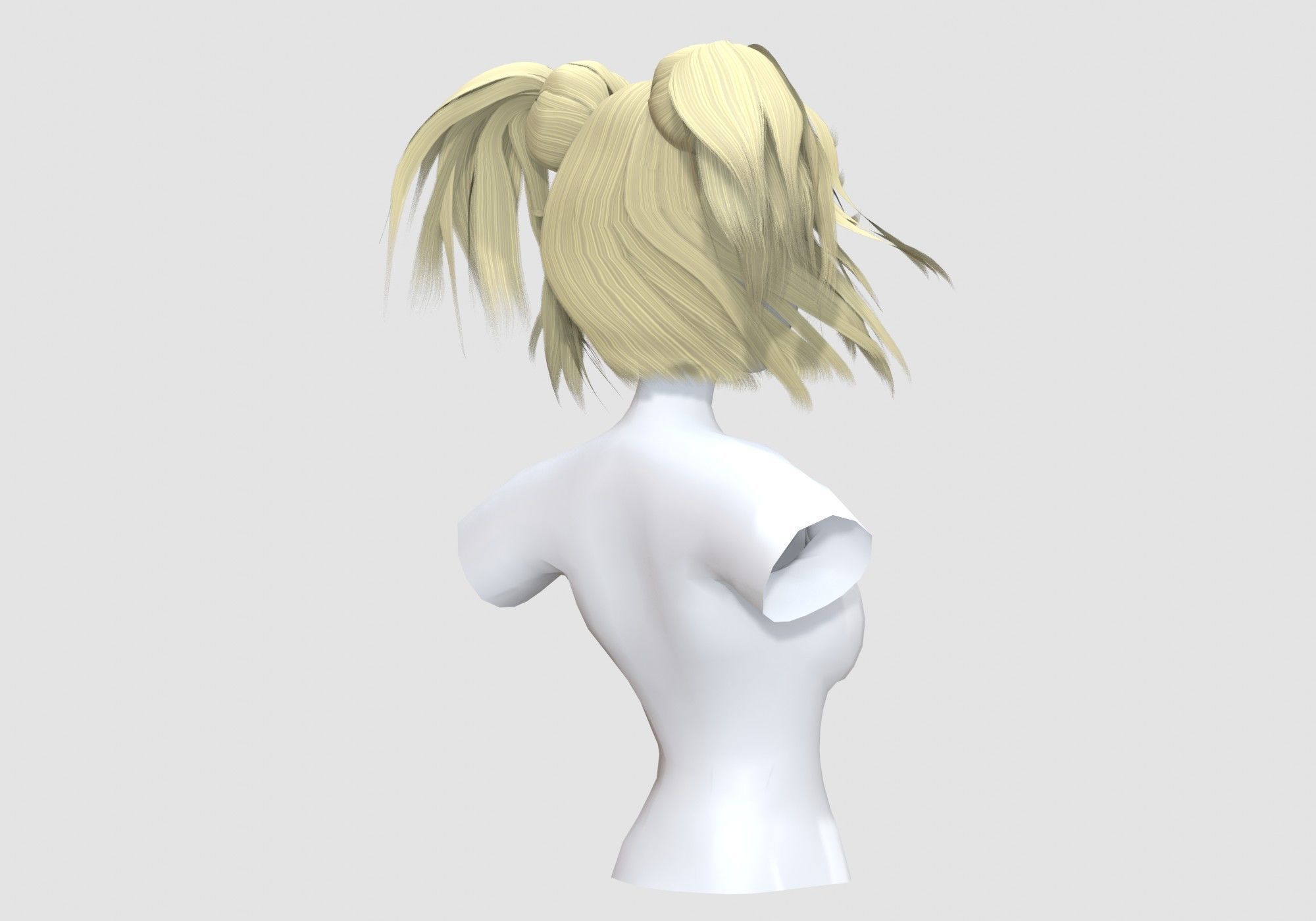 Cute Female Hairstyle 3D model_3