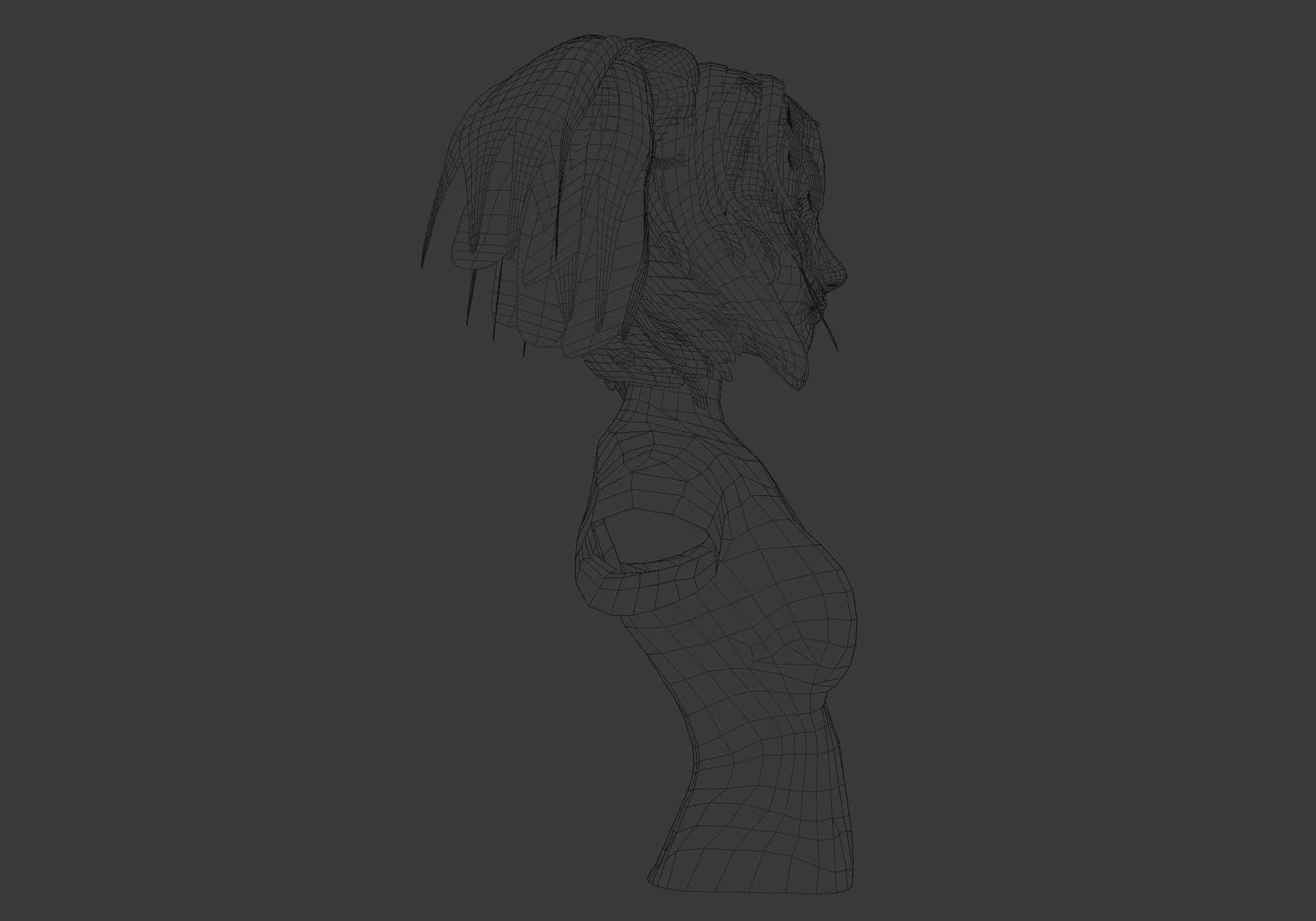 Cute Female Hairstyle 3D model_7