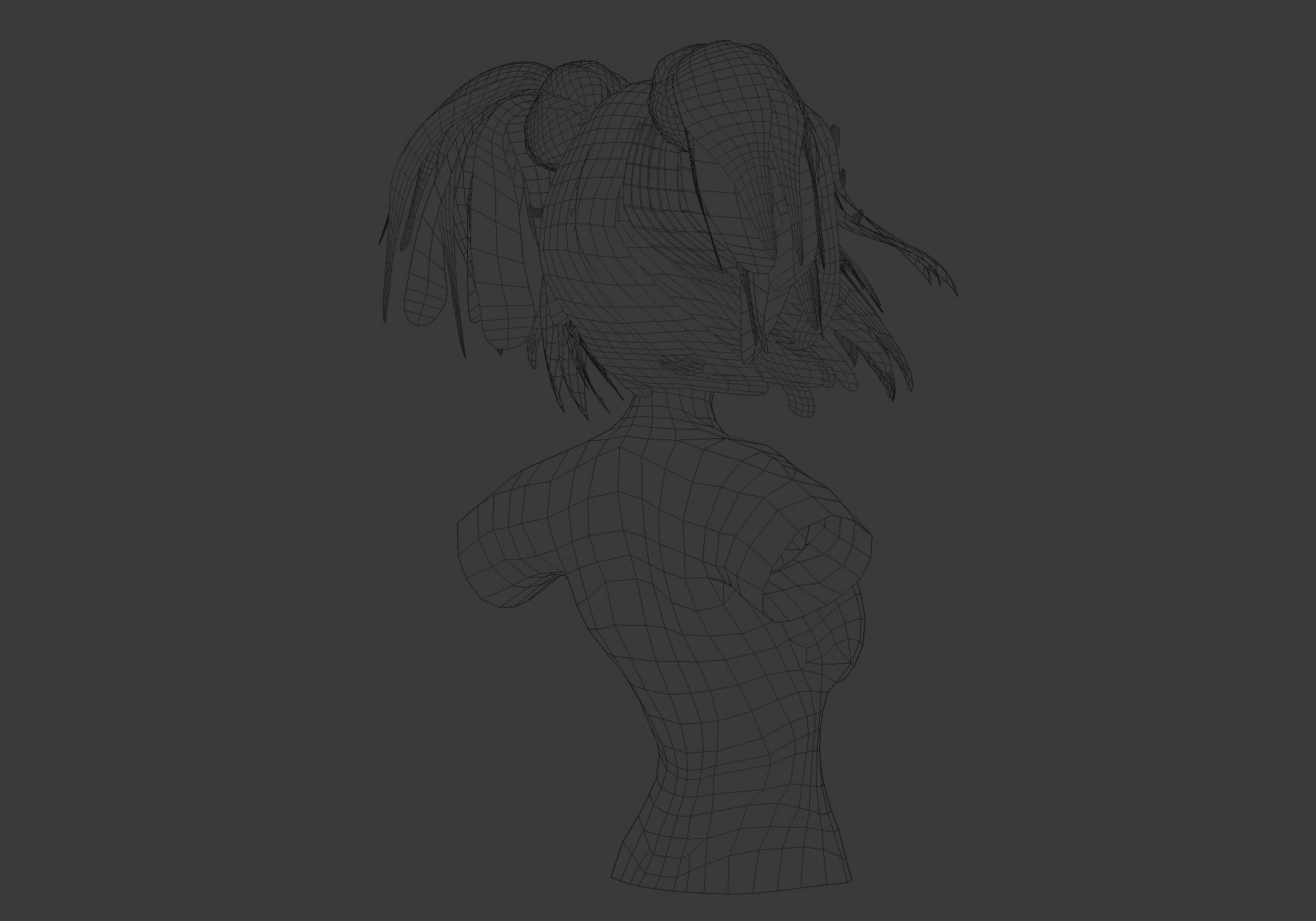 Cute Female Hairstyle 3D model_8