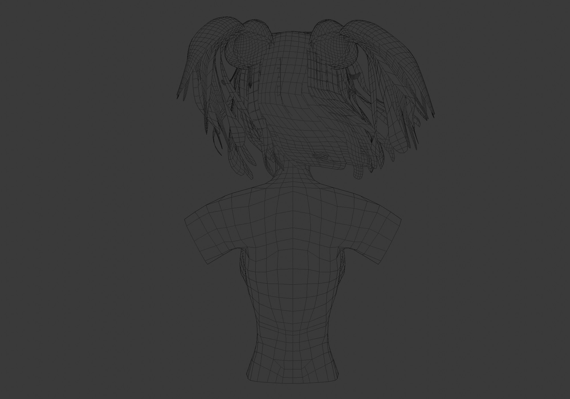 Cute Female Hairstyle 3D model_9