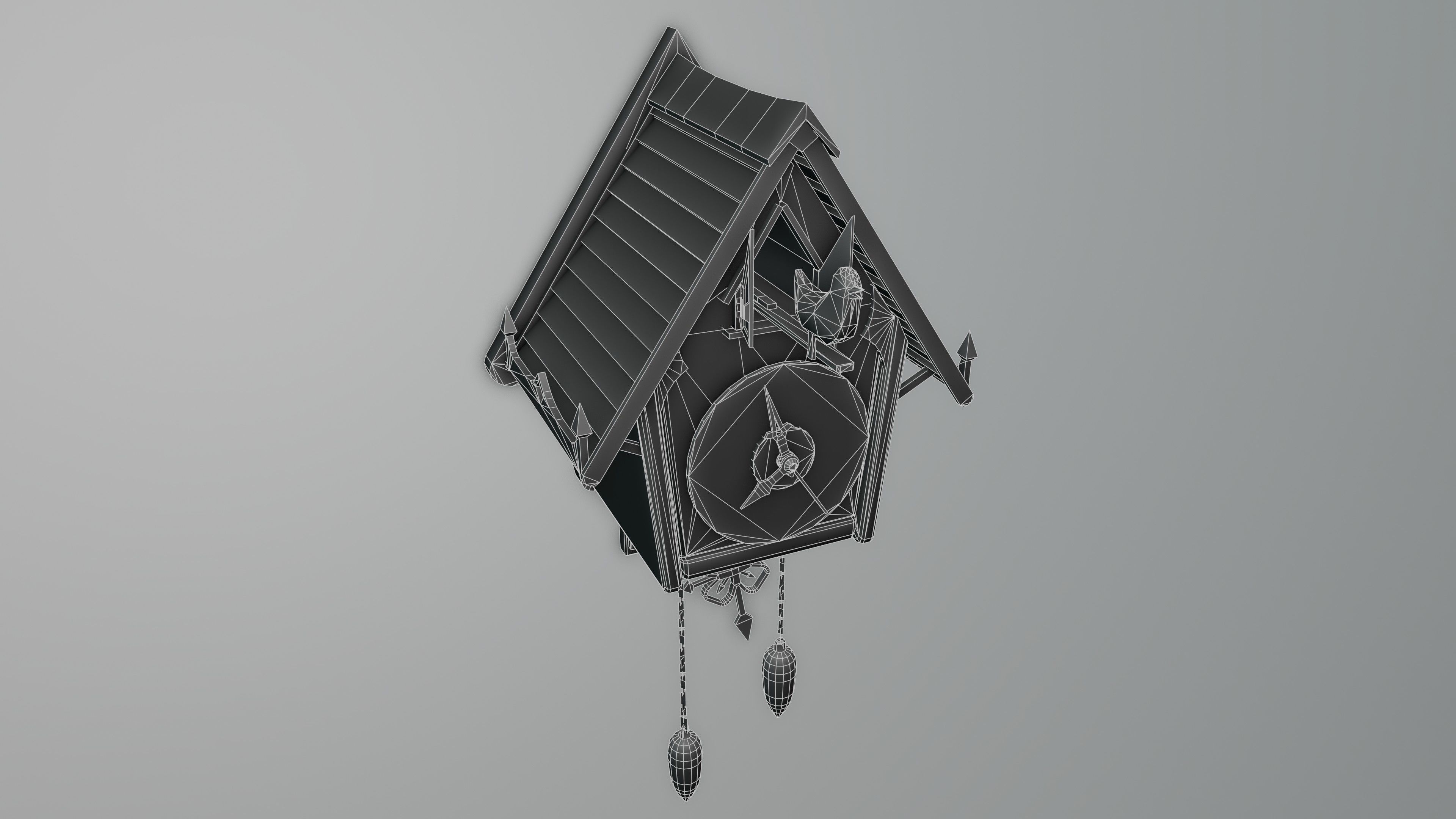 Cuckoo Clock Low-poly 3D model_14