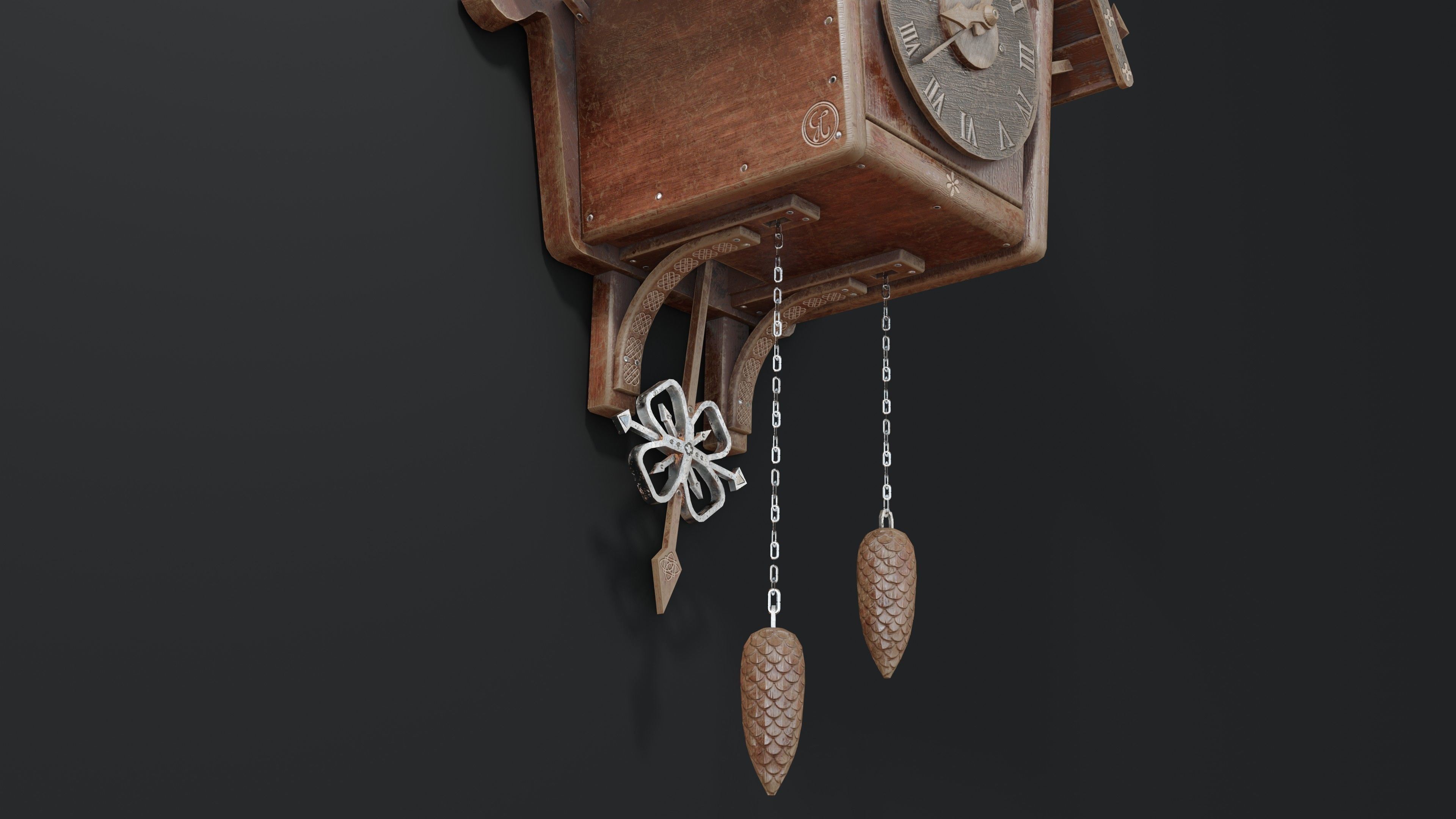 Cuckoo Clock Low-poly 3D model_11
