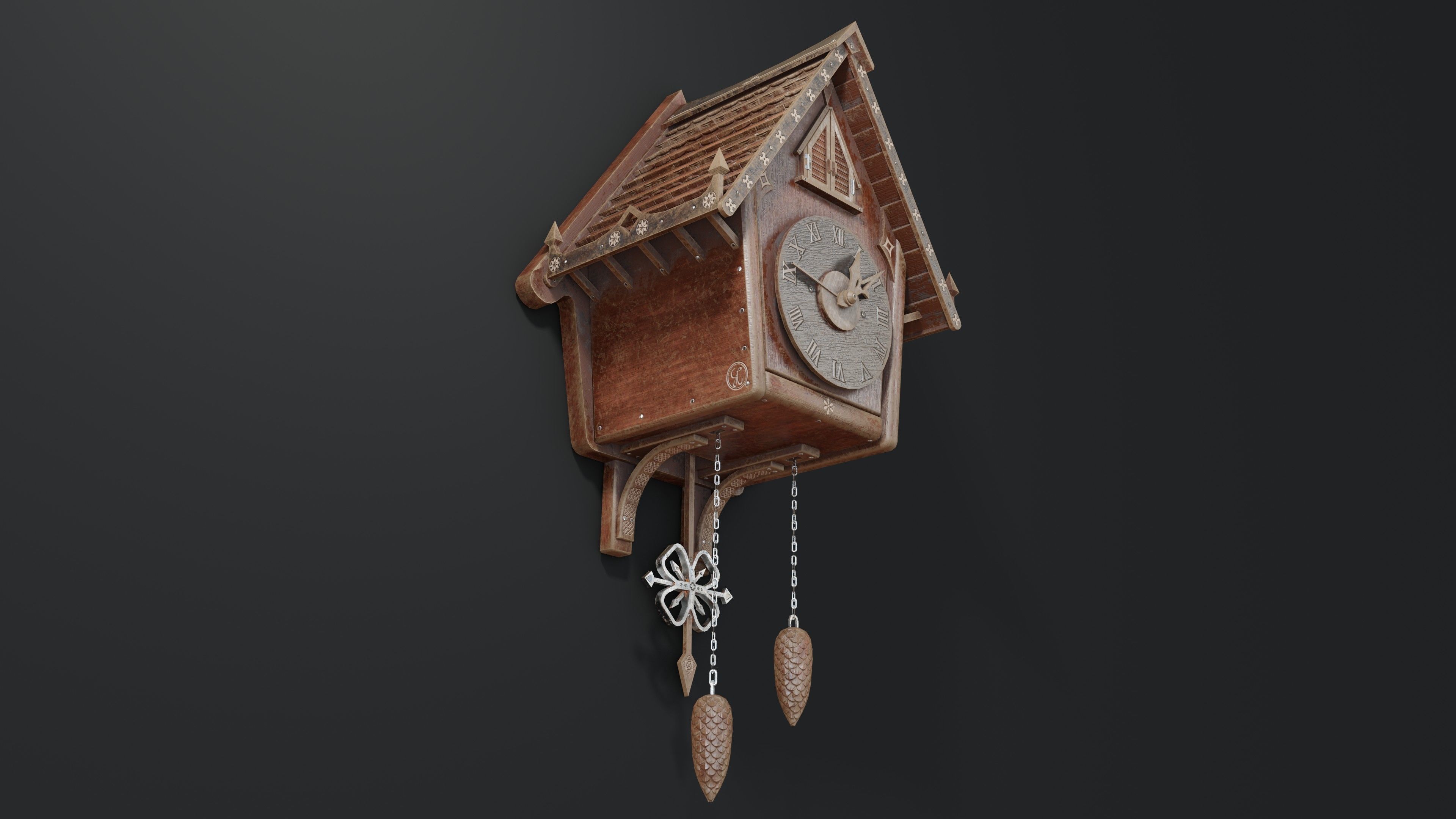 Cuckoo Clock Low-poly 3D model_5