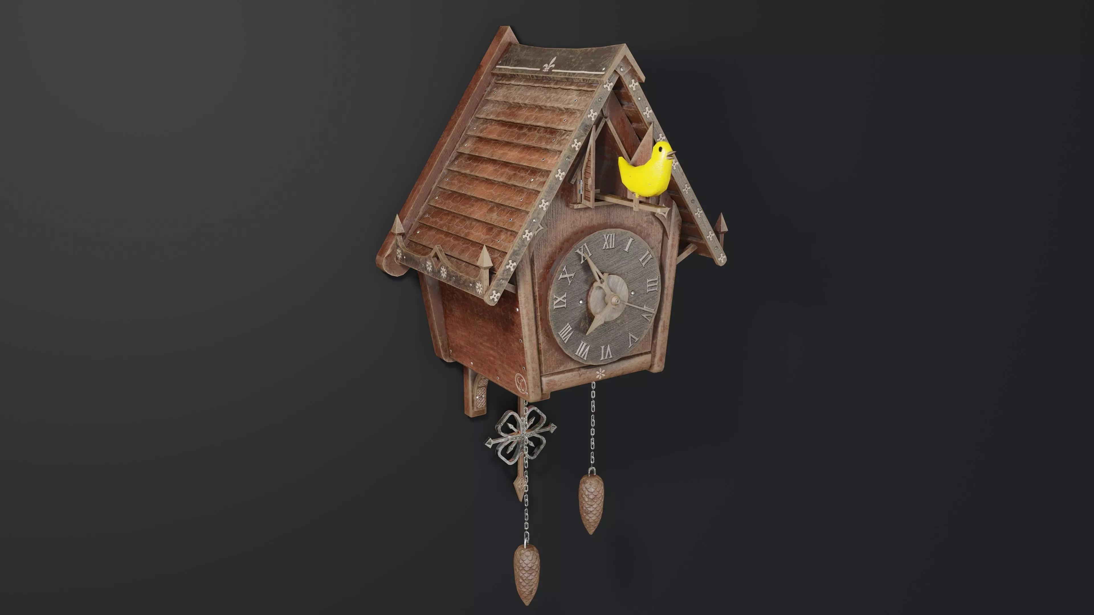 Cuckoo Clock Low-poly 3D model_0