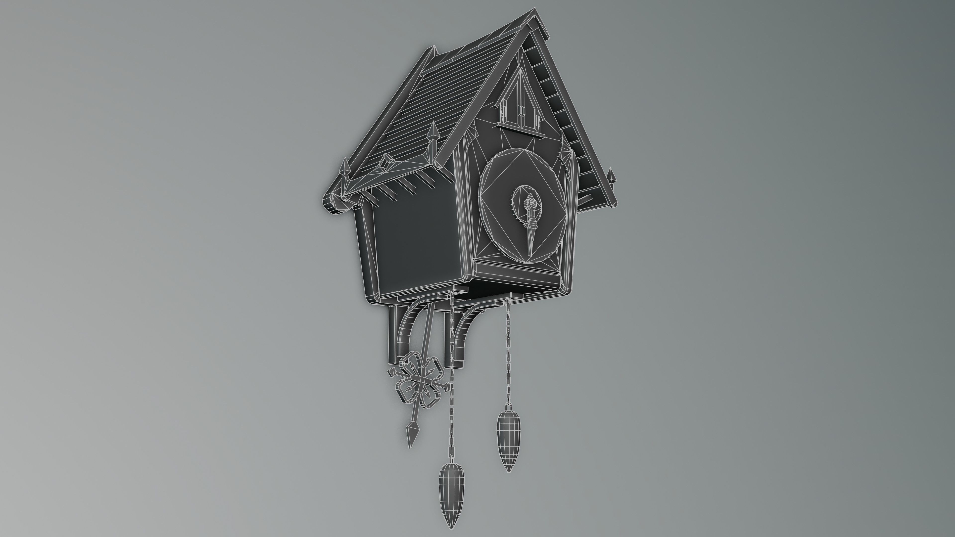 Cuckoo Clock Low-poly 3D model_15