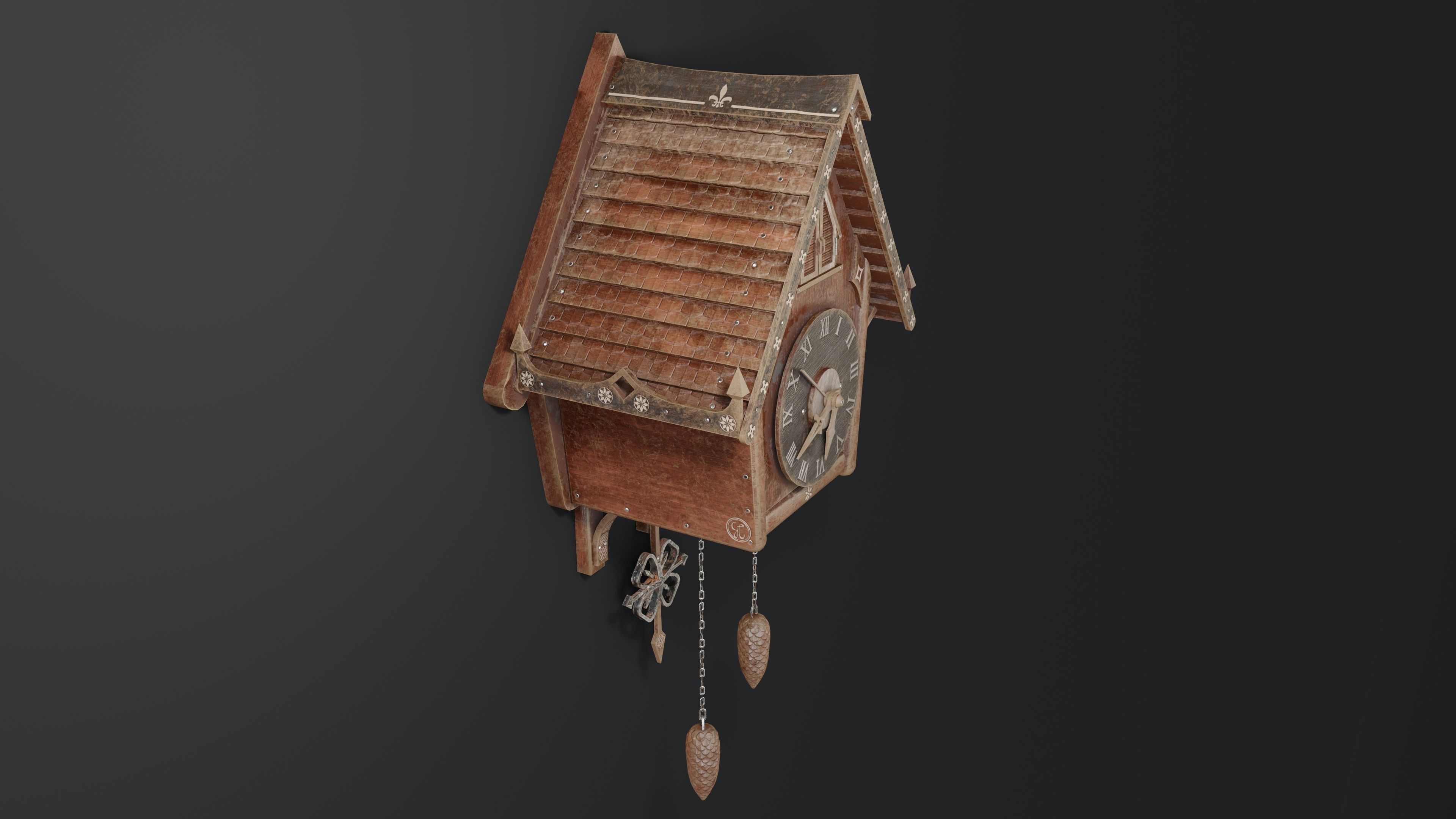 Cuckoo Clock Low-poly 3D model_8