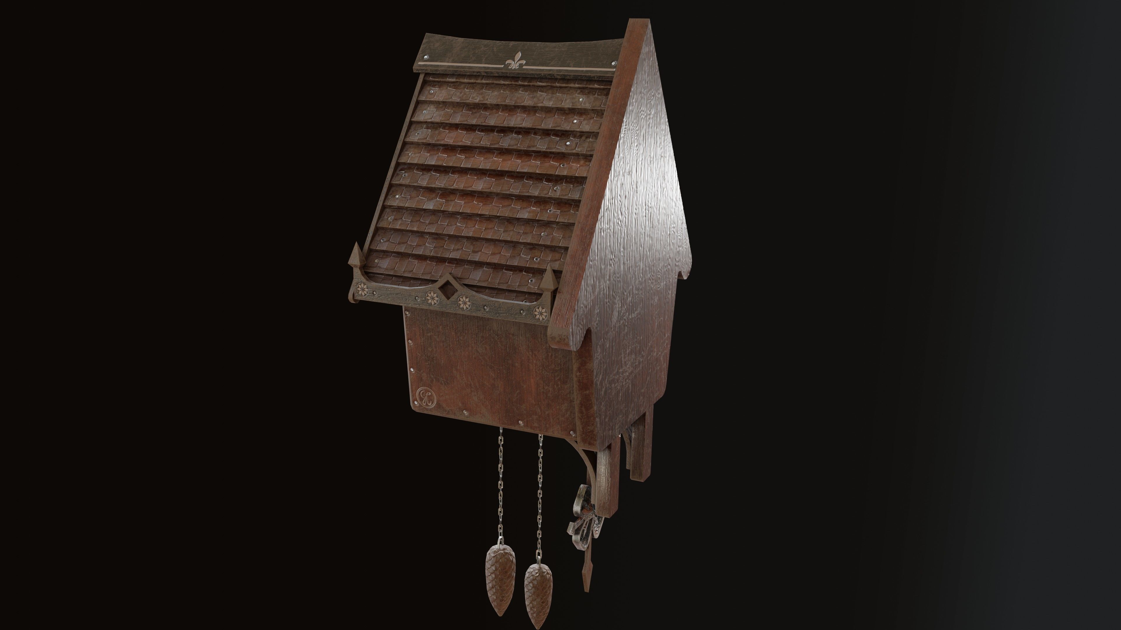 Cuckoo Clock Low-poly 3D model_4