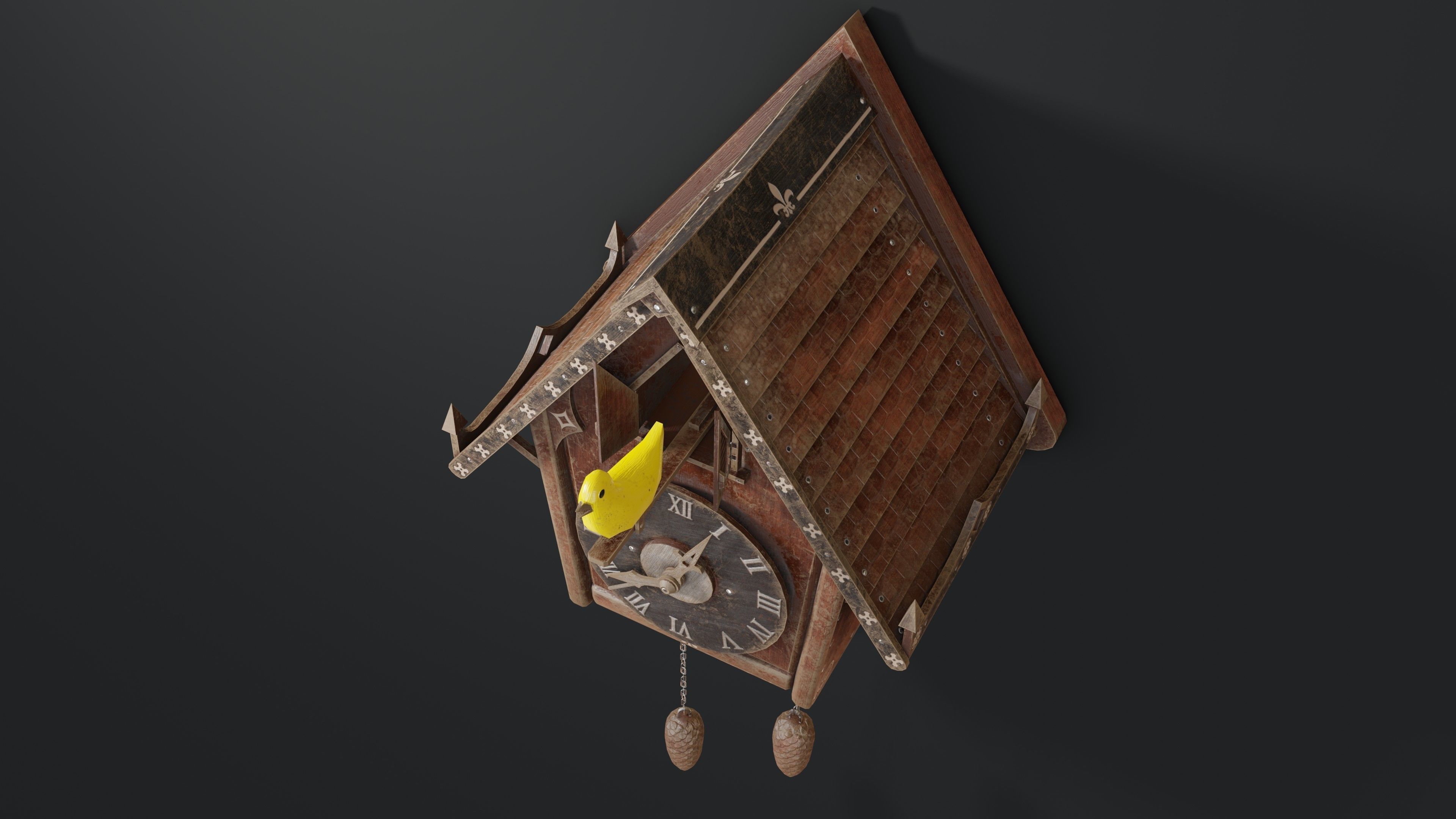 Cuckoo Clock Low-poly 3D model_10