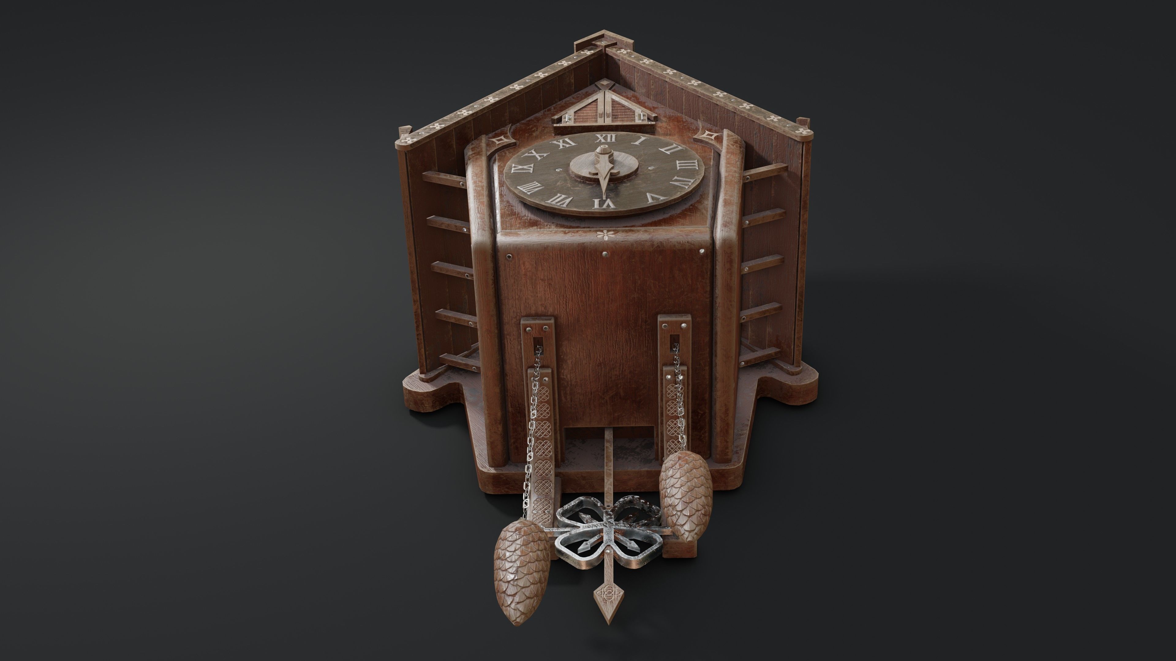 Cuckoo Clock Low-poly 3D model_3