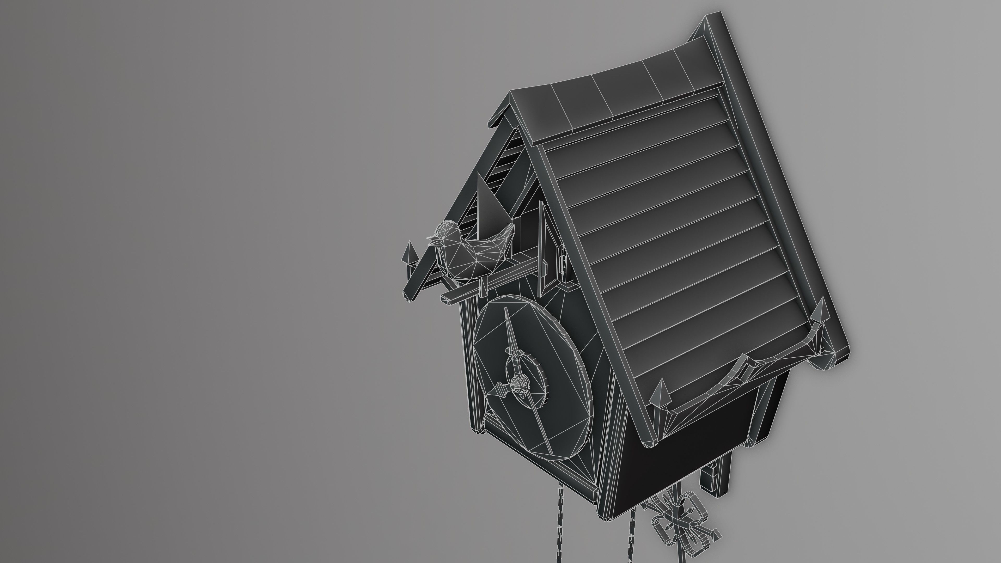 Cuckoo Clock Low-poly 3D model_13