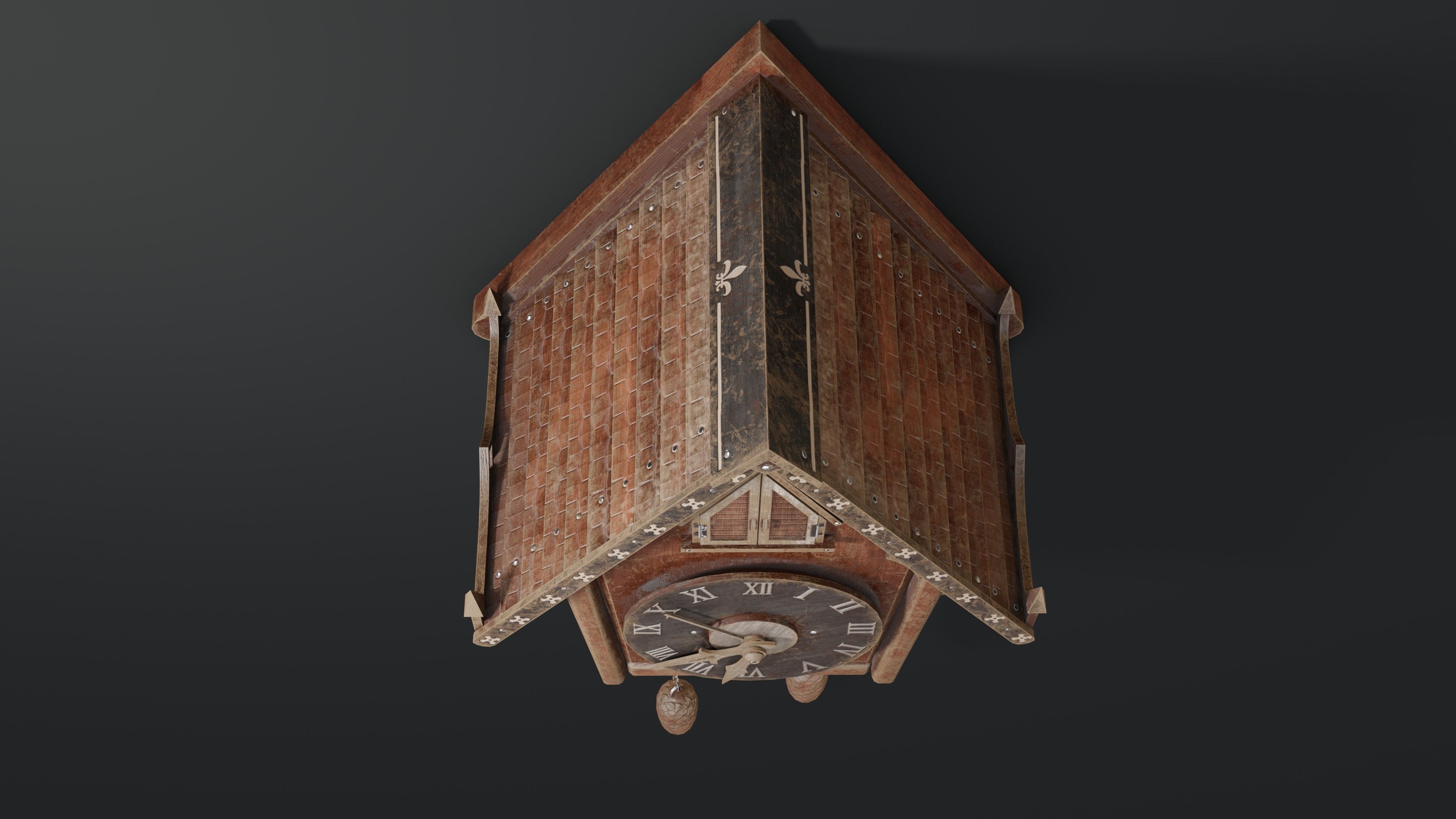 Cuckoo Clock Low-poly 3D model_9