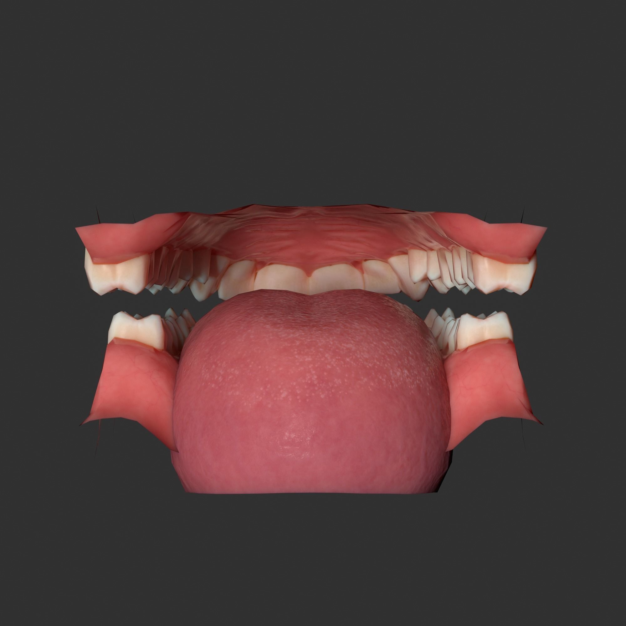 Human mouth Low-poly 3D model_4