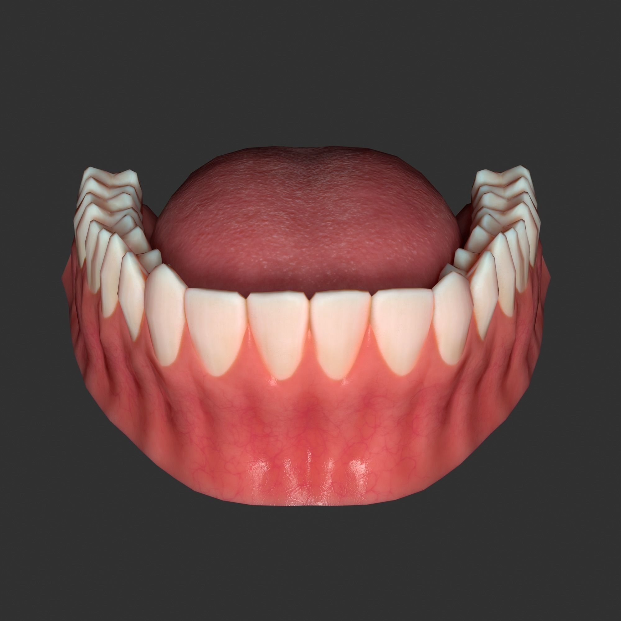 Human mouth Low-poly 3D model_15
