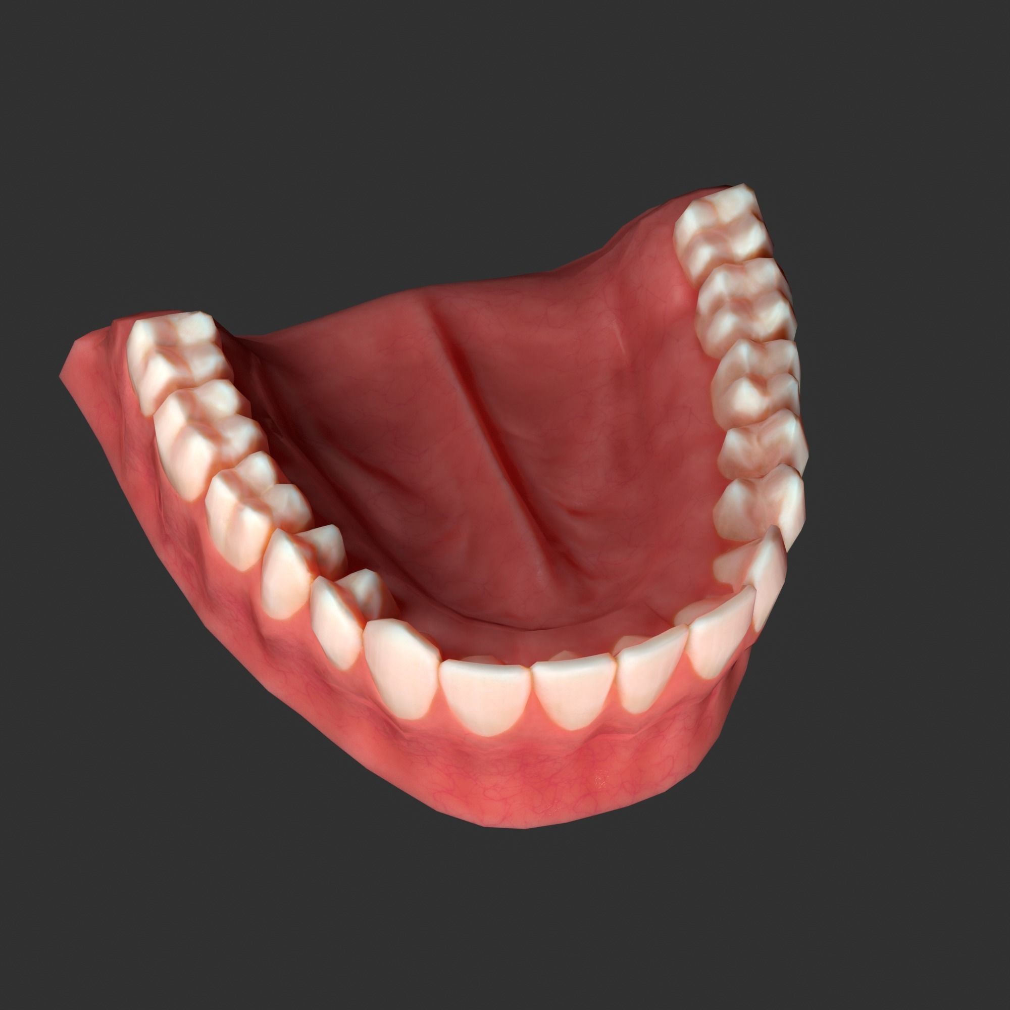 Human mouth Low-poly 3D model_11