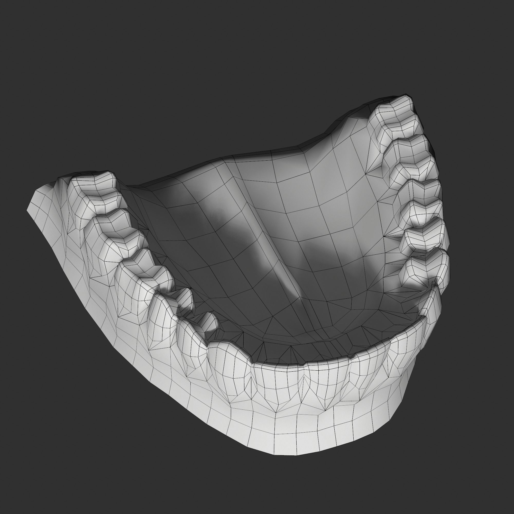 Human mouth Low-poly 3D model_25