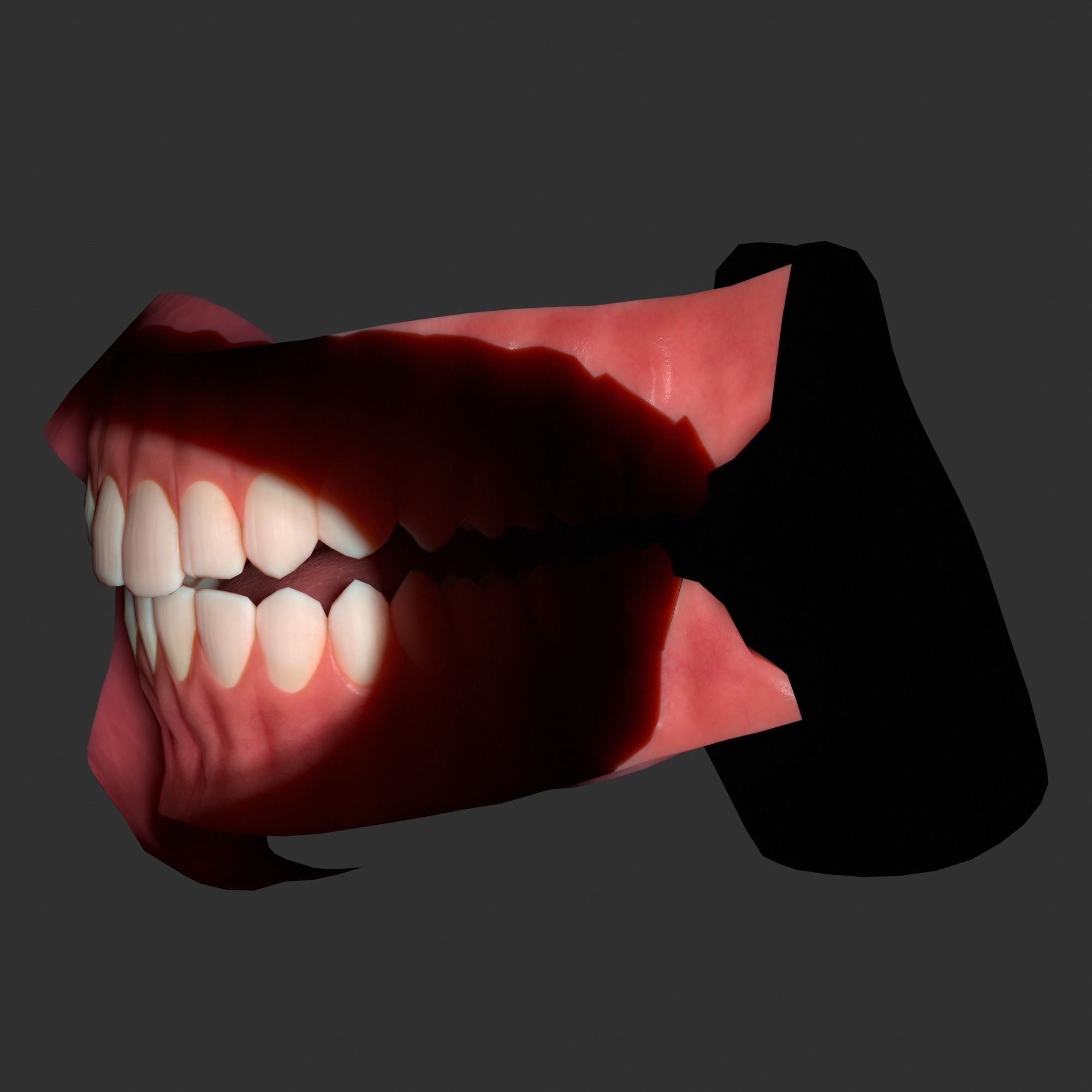 Human mouth Low-poly 3D model_8