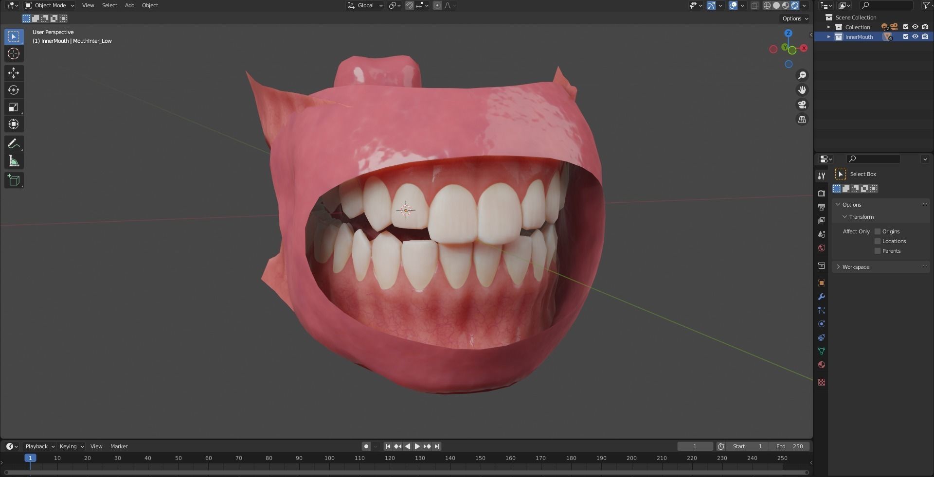 Human mouth Low-poly 3D model_32