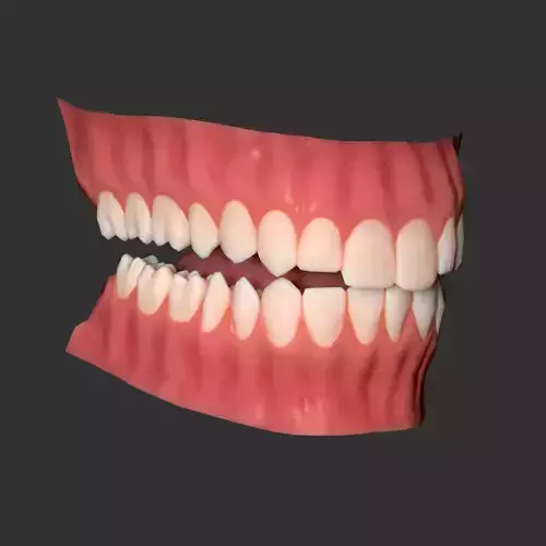 Human mouth Low-poly 3D model