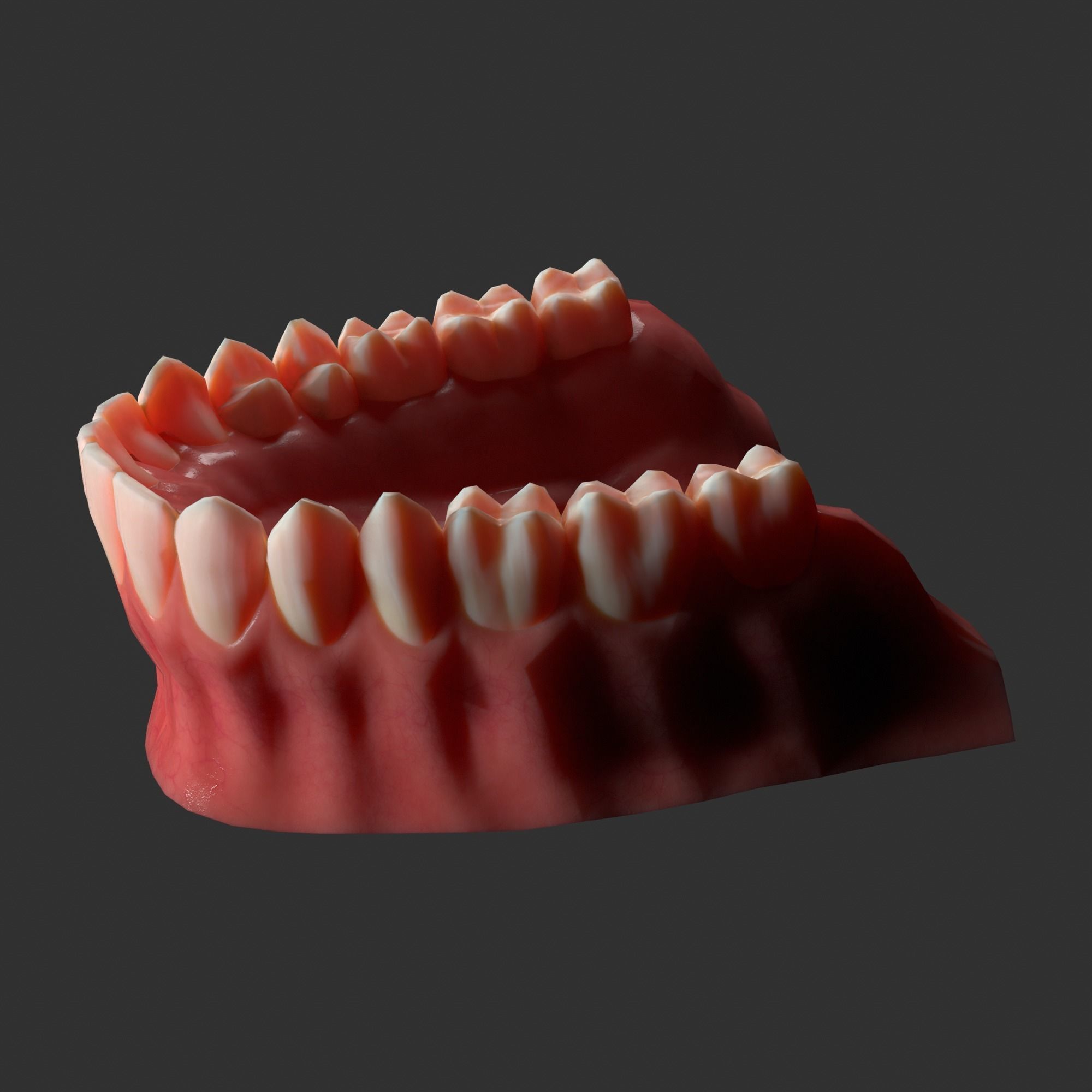Human mouth Low-poly 3D model_13