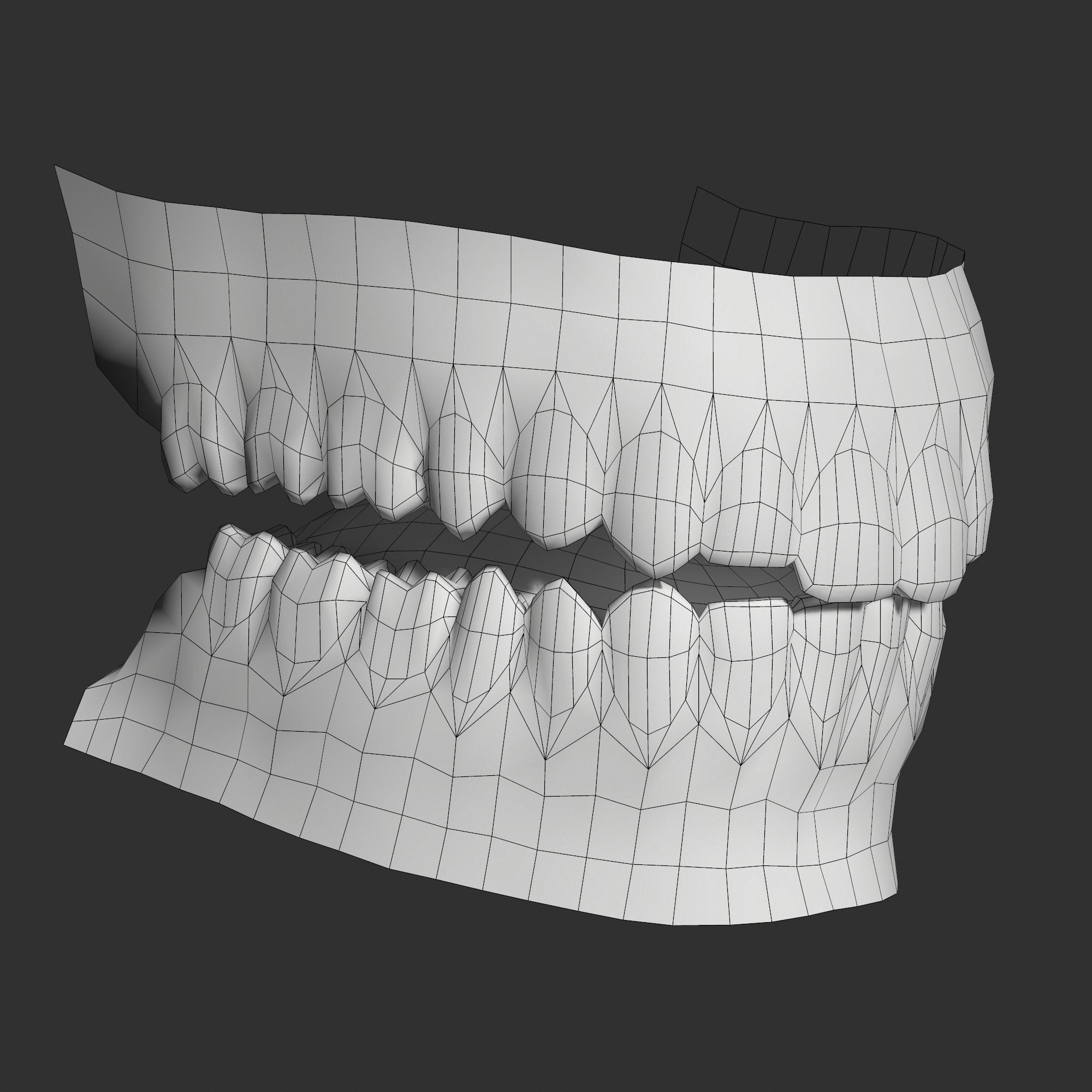 Human mouth Low-poly 3D model_22