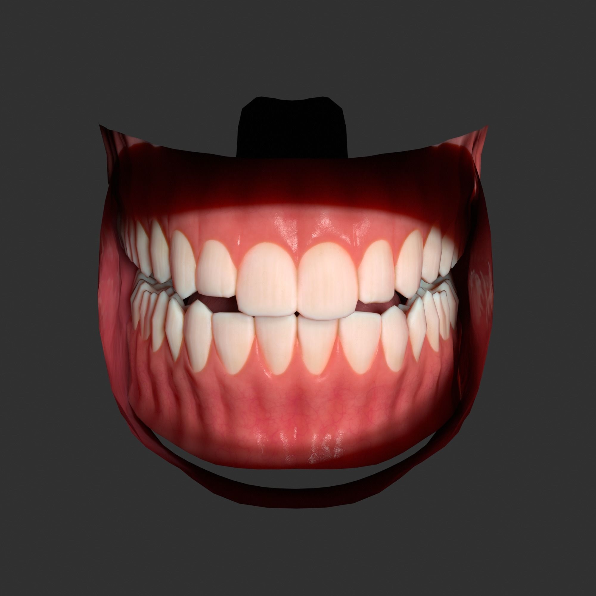 Human mouth Low-poly 3D model_7