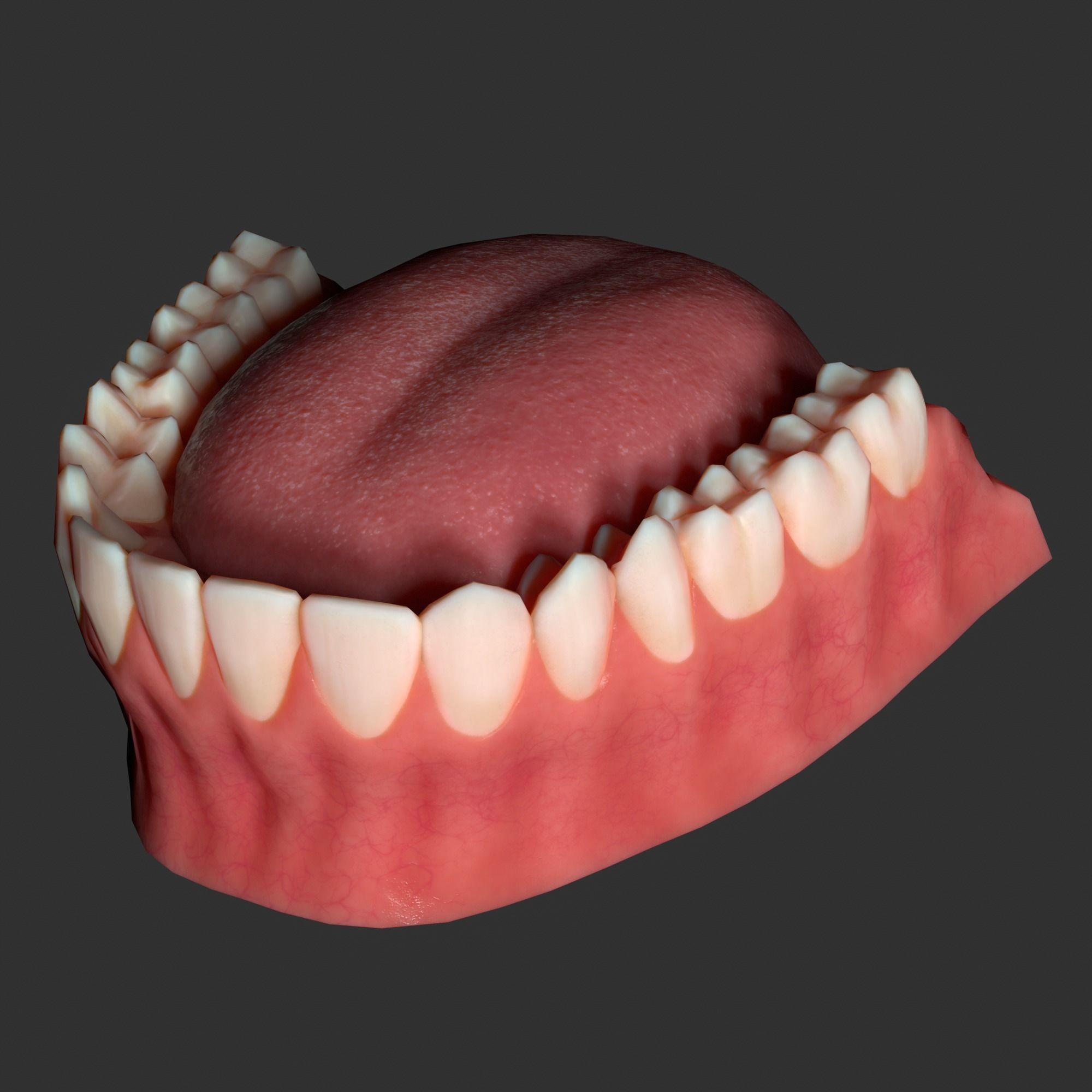 Human mouth Low-poly 3D model_16