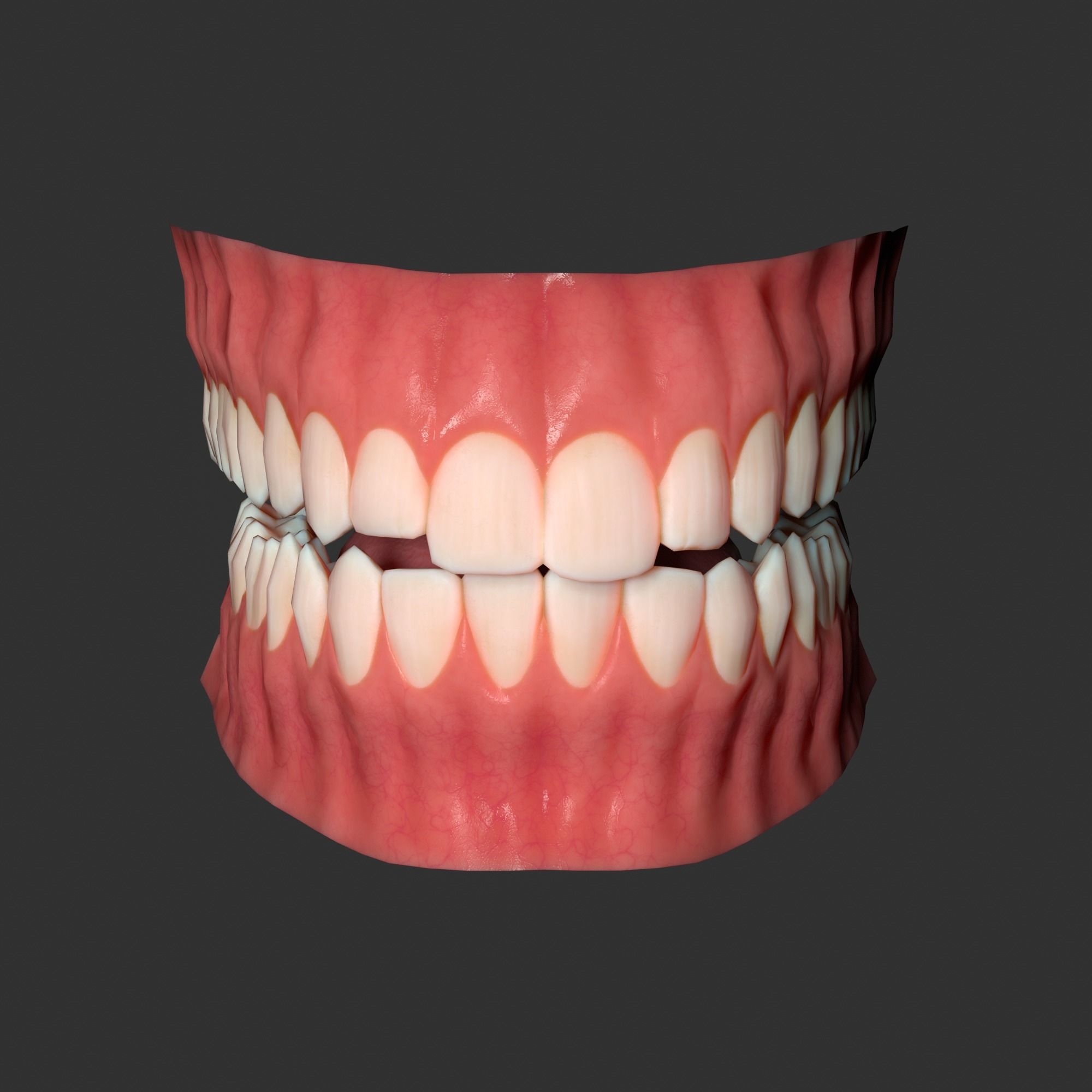 Human mouth Low-poly 3D model_1