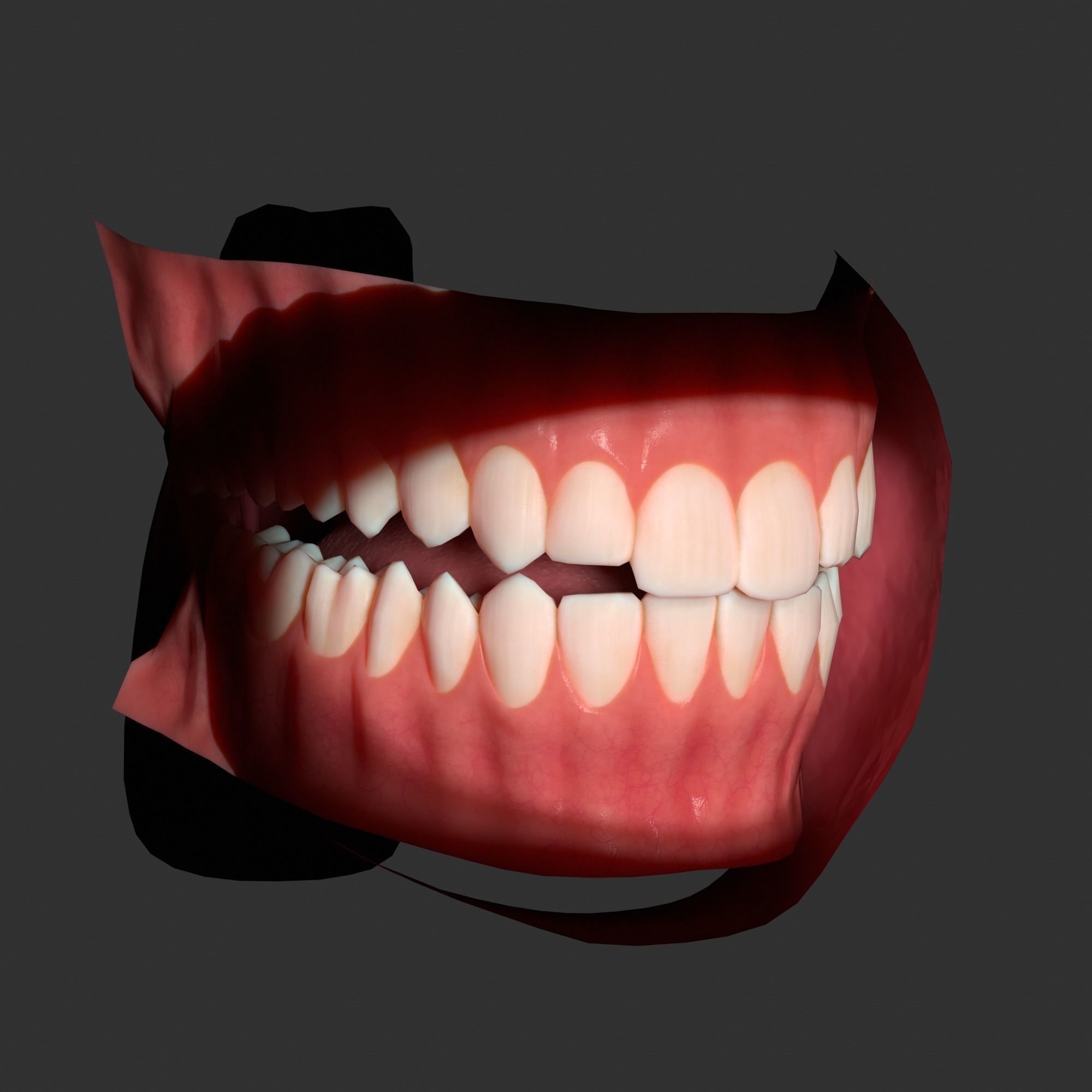 Human mouth Low-poly 3D model_6