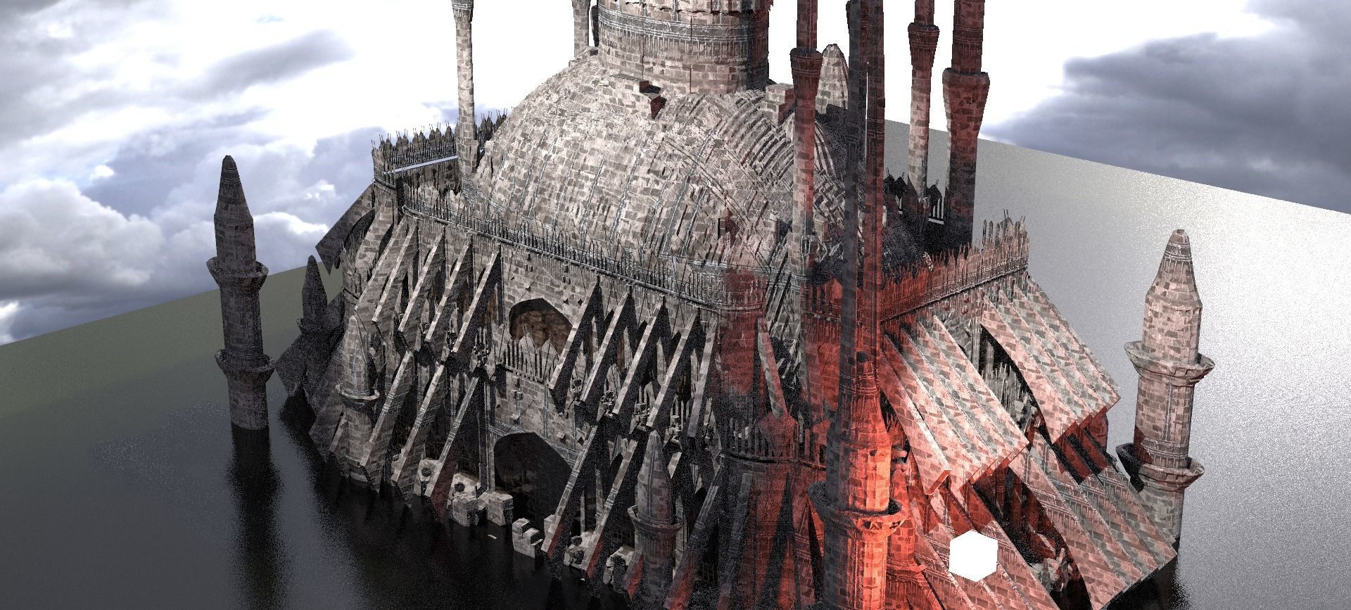 Dark World Grand Monks Temple  3D model_1